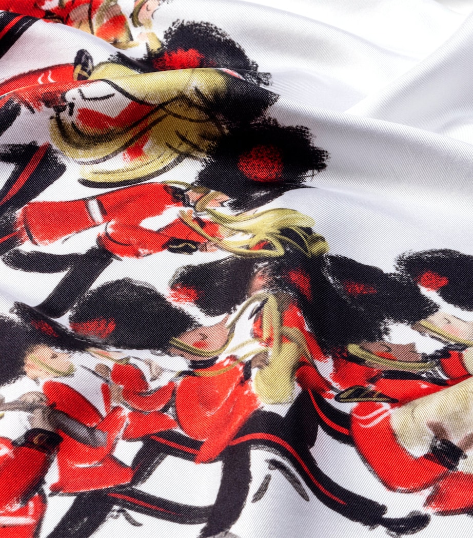 Silk Marching Down The Mall Scarf WHITE Image 2