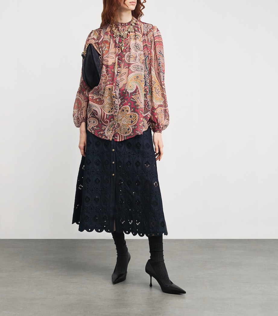 Sheer-Silk Paisley Blouse X0867 Image 2