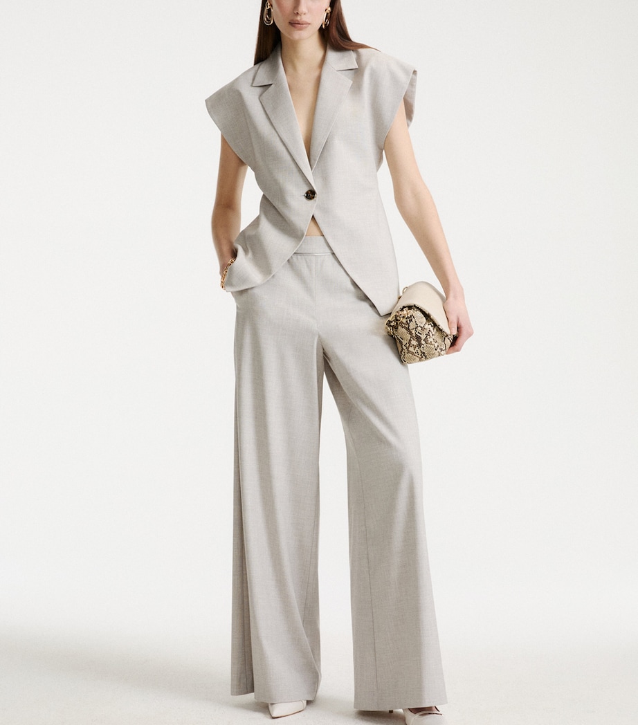 Marella Womens Kimono-Style Blazer Light Grey Image 2