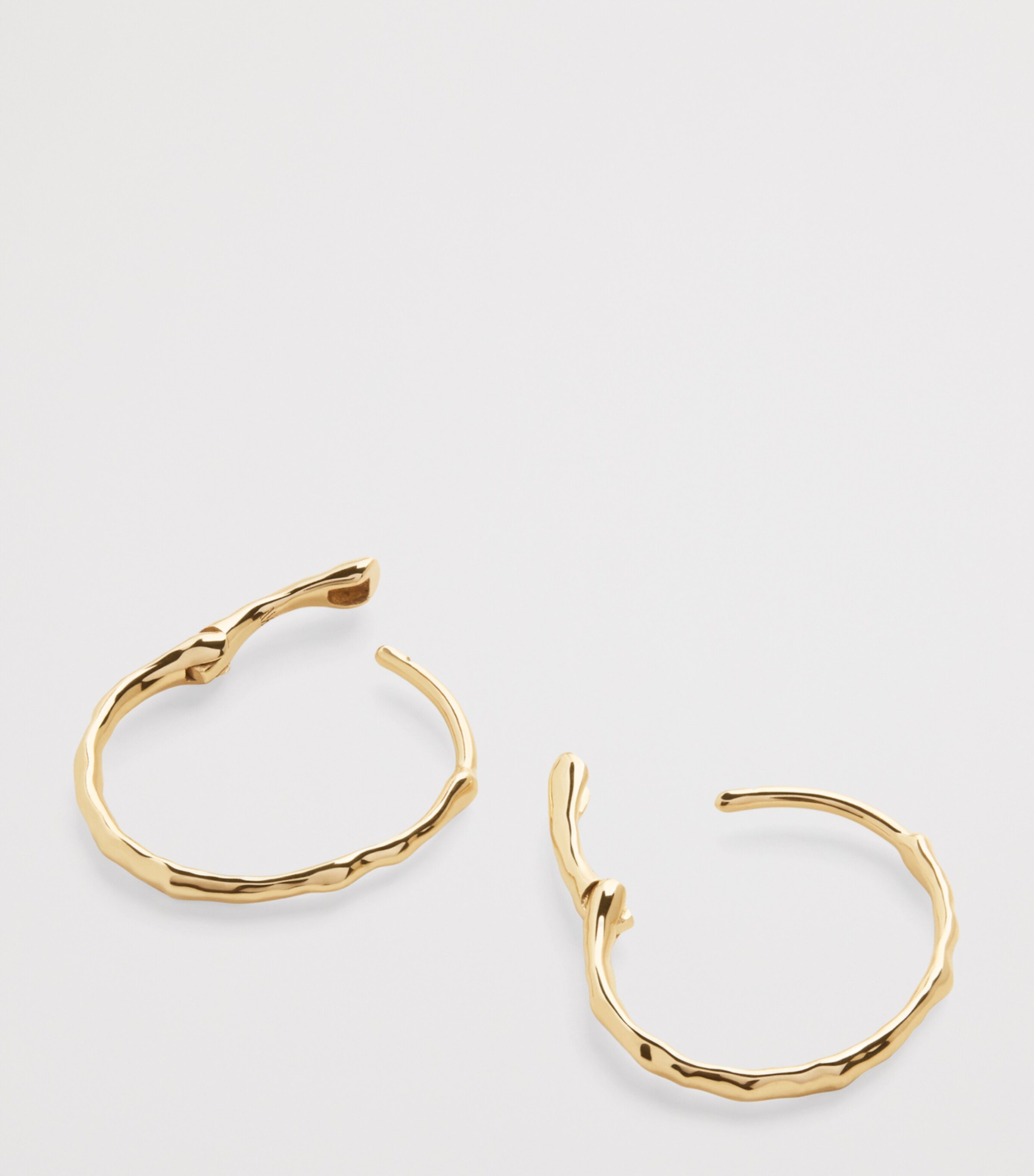Monica Vinader Small Yellow Gold MV Siren Hoop Earrings Solid Gold Image 3