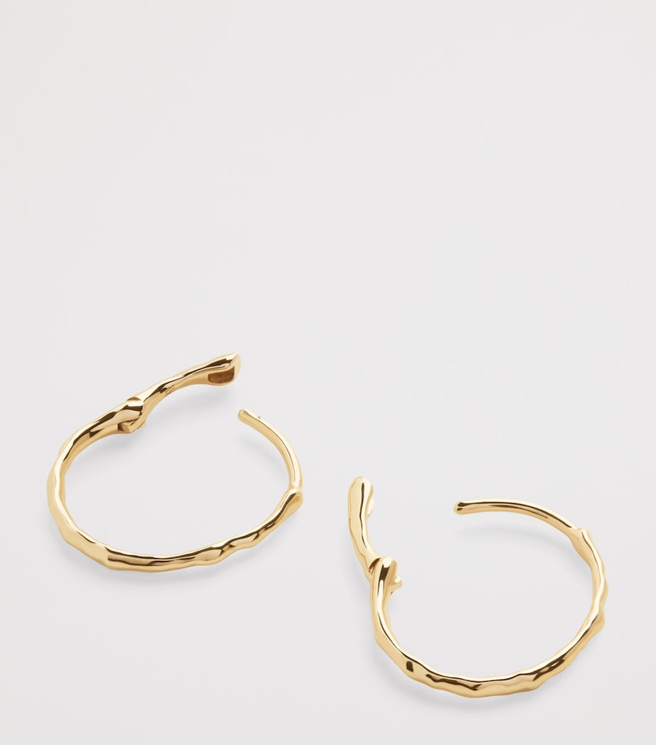 Monica Vinader Small Yellow Gold MV Siren Hoop Earrings Solid Gold Image 3