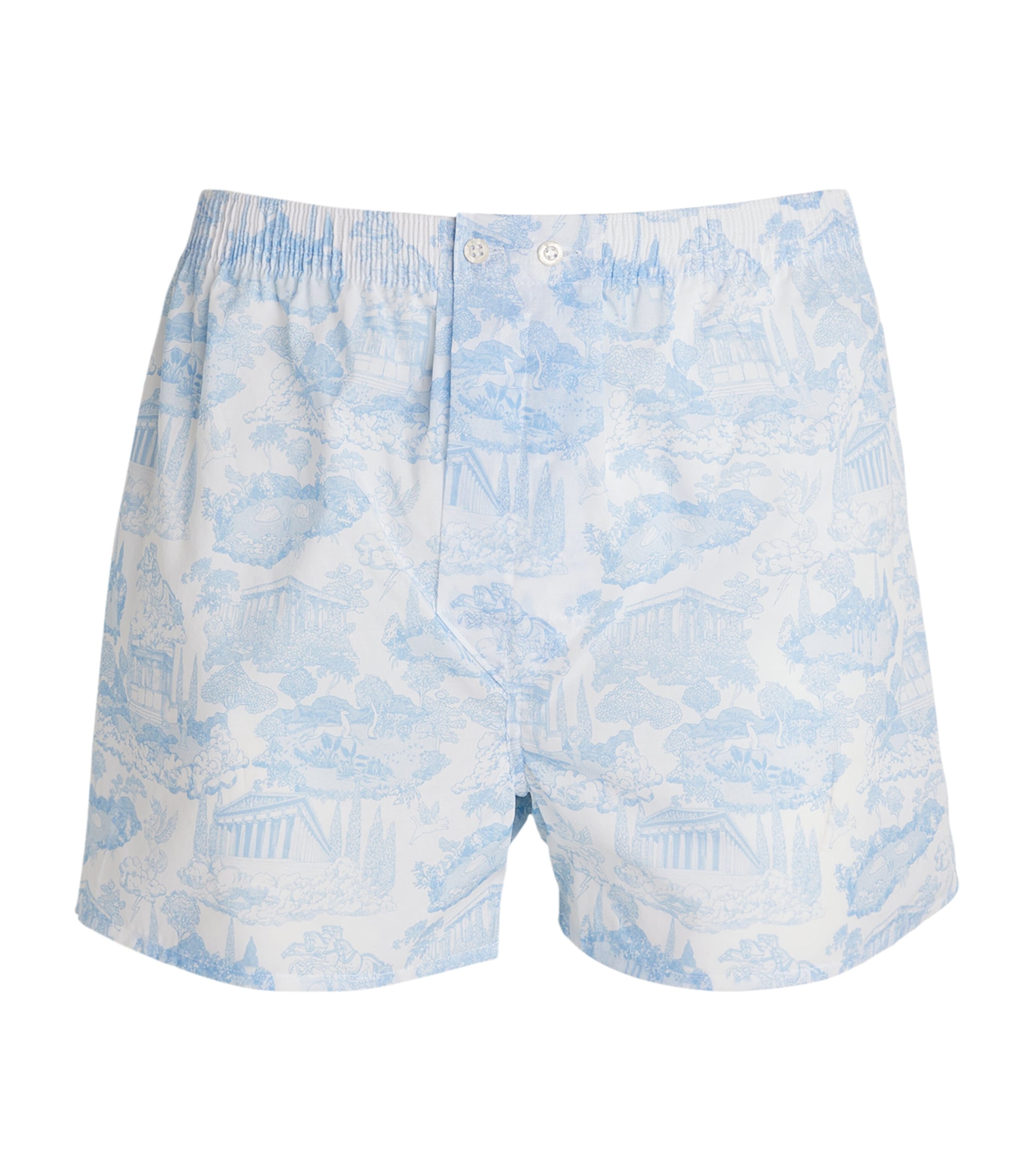 Derek Rose Cotton Printed Boxer Shorts In White