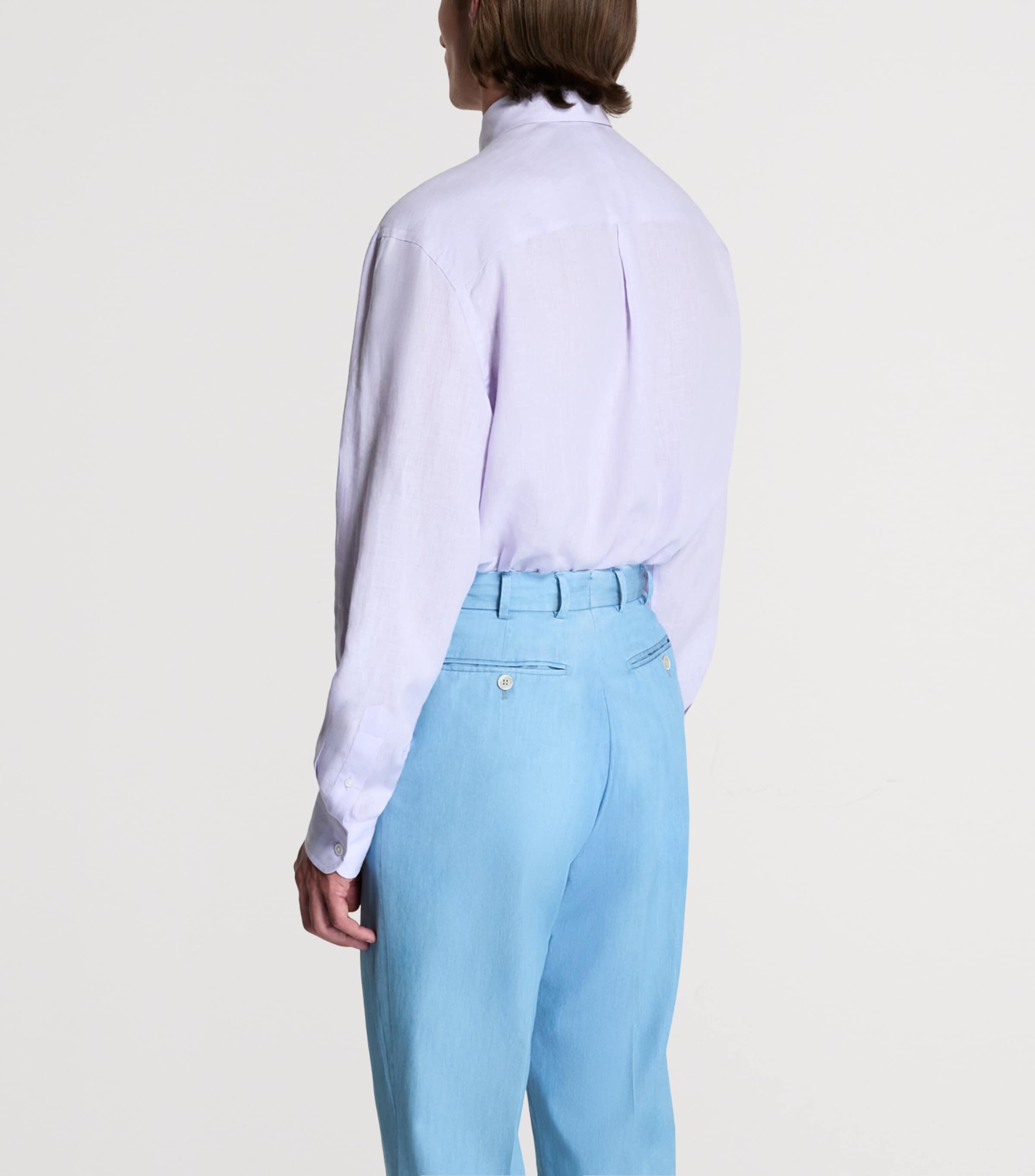 Dunhill Mens Linen Button-Up Shirt Image 3