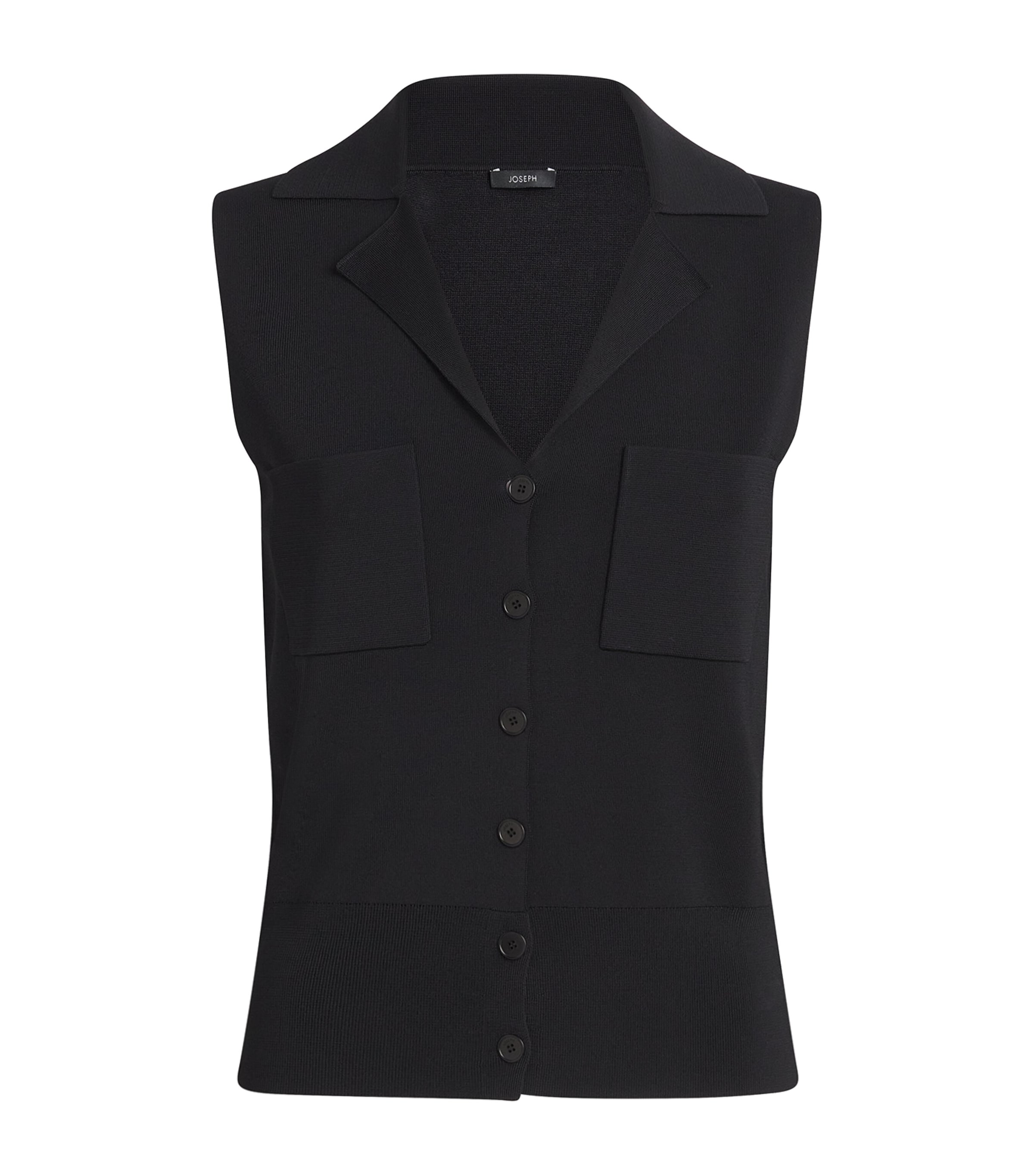 Joseph Milano Knit Stretch Waistcoat In Black