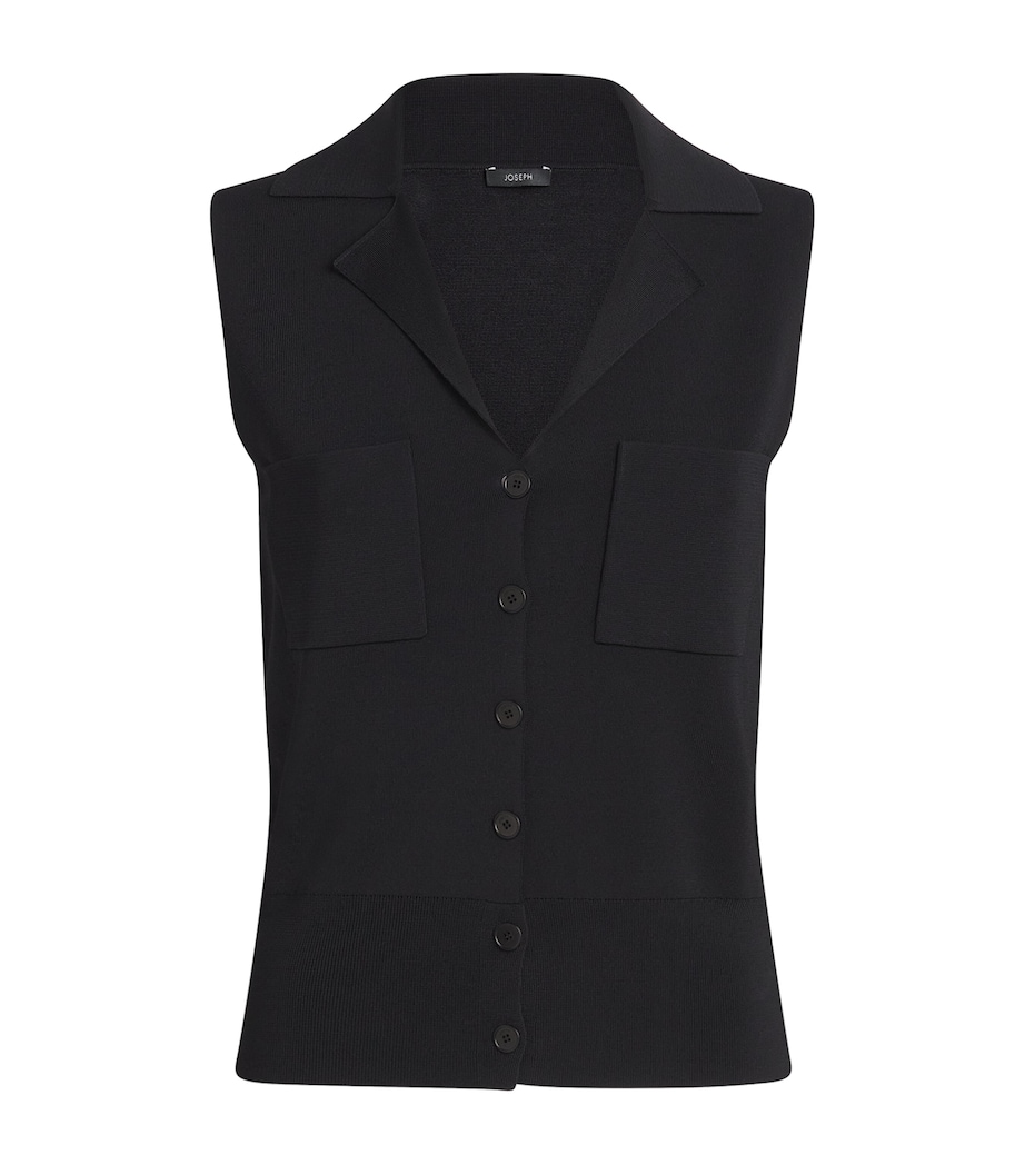 Milano Knit Stretch Waistcoat BLACK Image 1