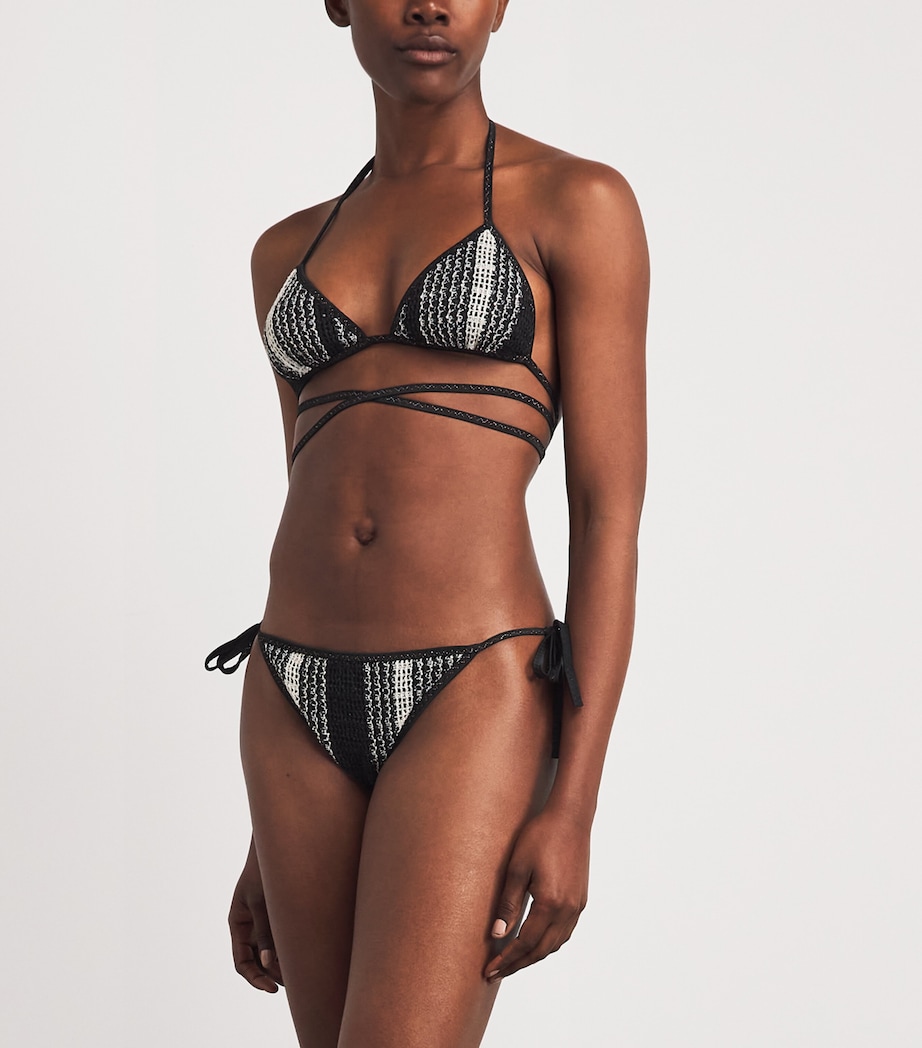 Missoni Womens Striped Tie-Up Triangle Bikini White/black Image 2
