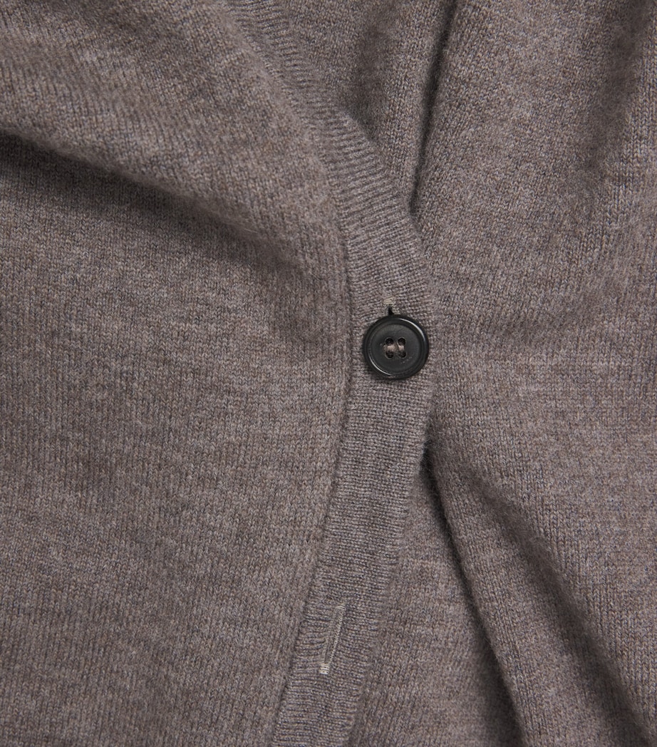 Róhe Womens Stretch-Wool Twisted Cardigan Mud Image 6
