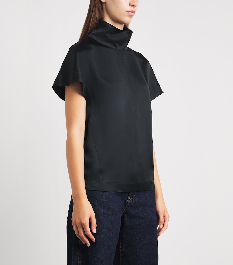ANINE BING Womens High-Neck Samson Top Black Image 4