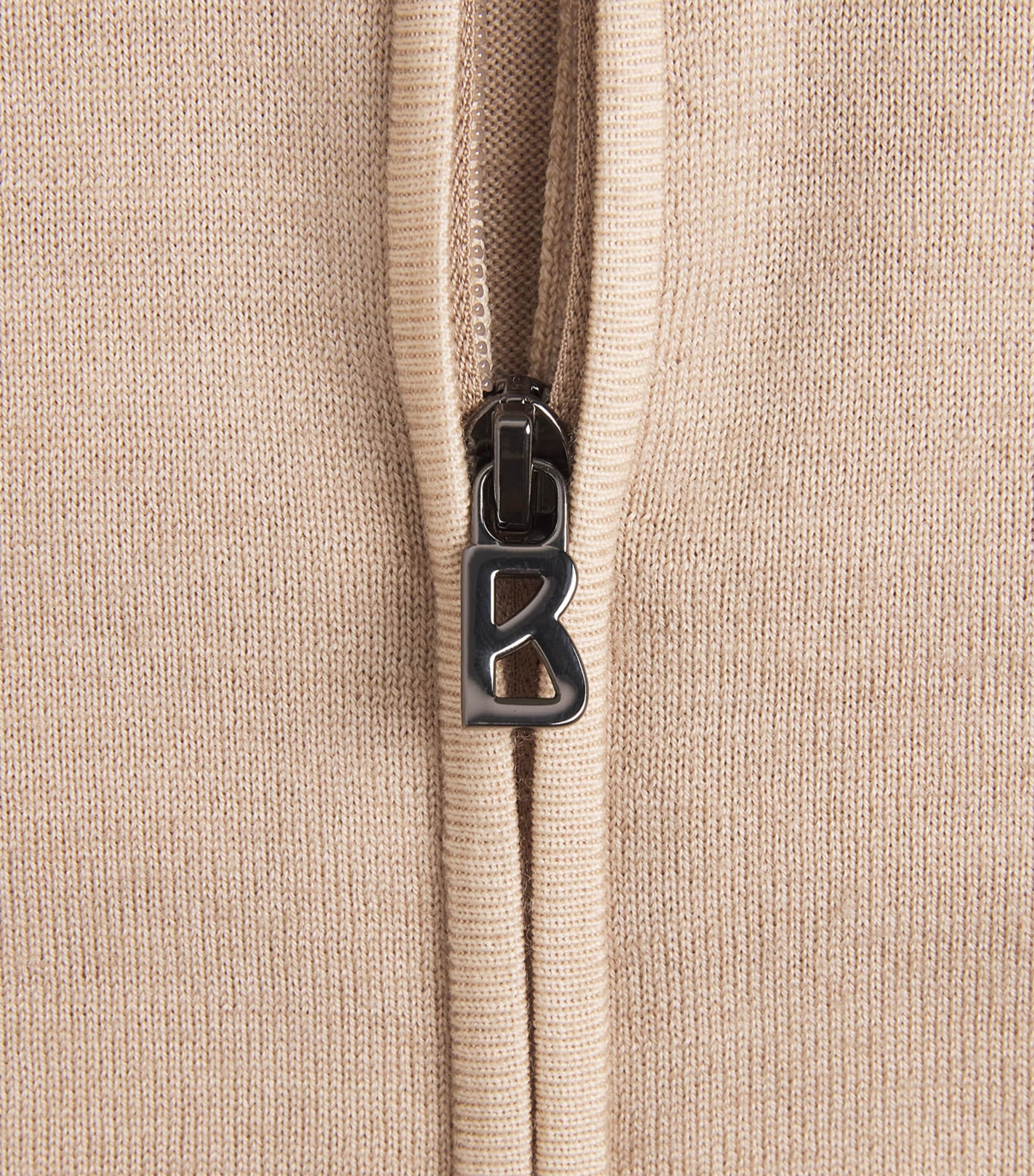 Bogner Mens Virgin Wool Ouri Quarter-Zip Sweater Beige Image 6