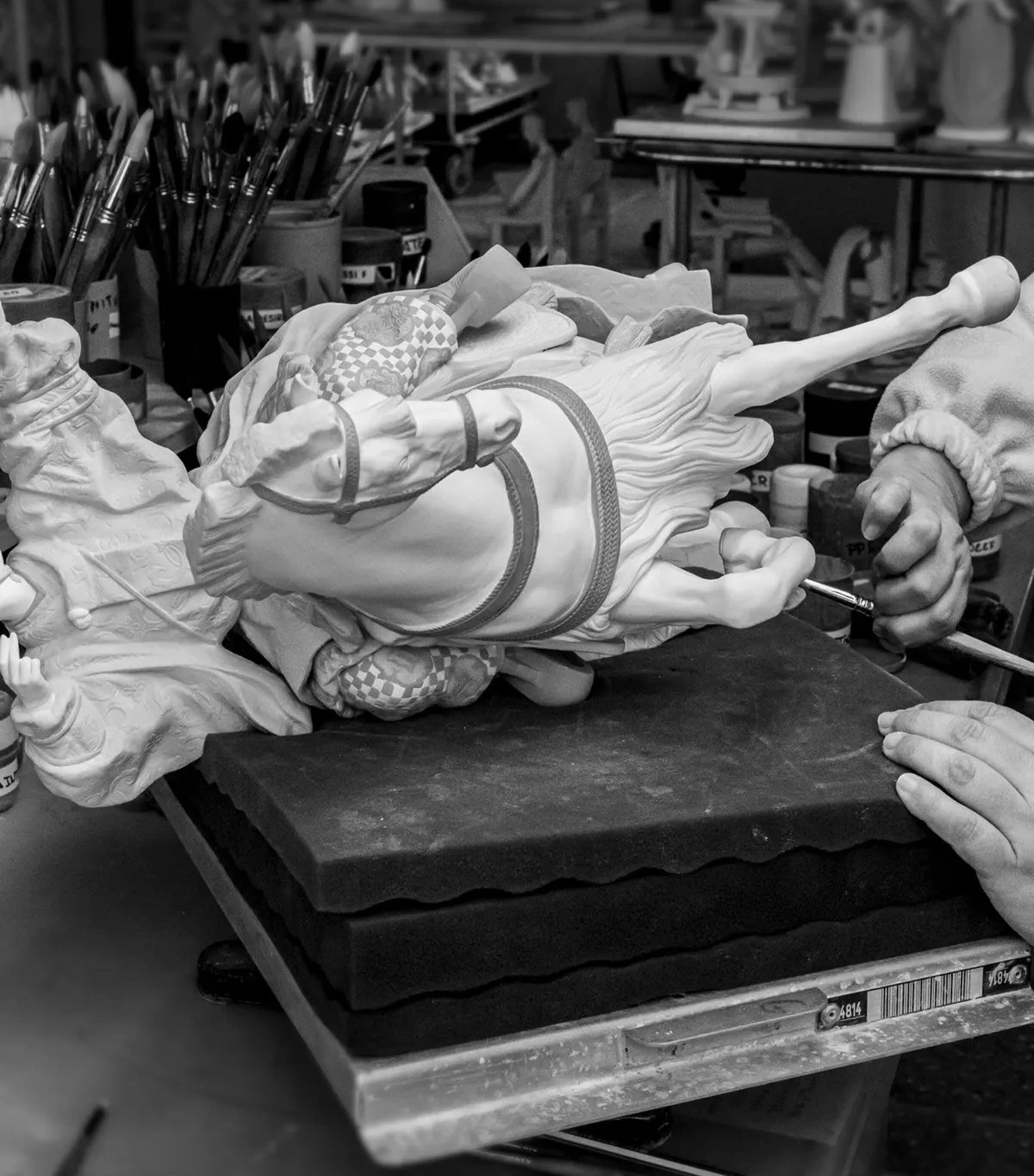 Porcelain Yabusame Archer Figurine NO COLOUR Image 3