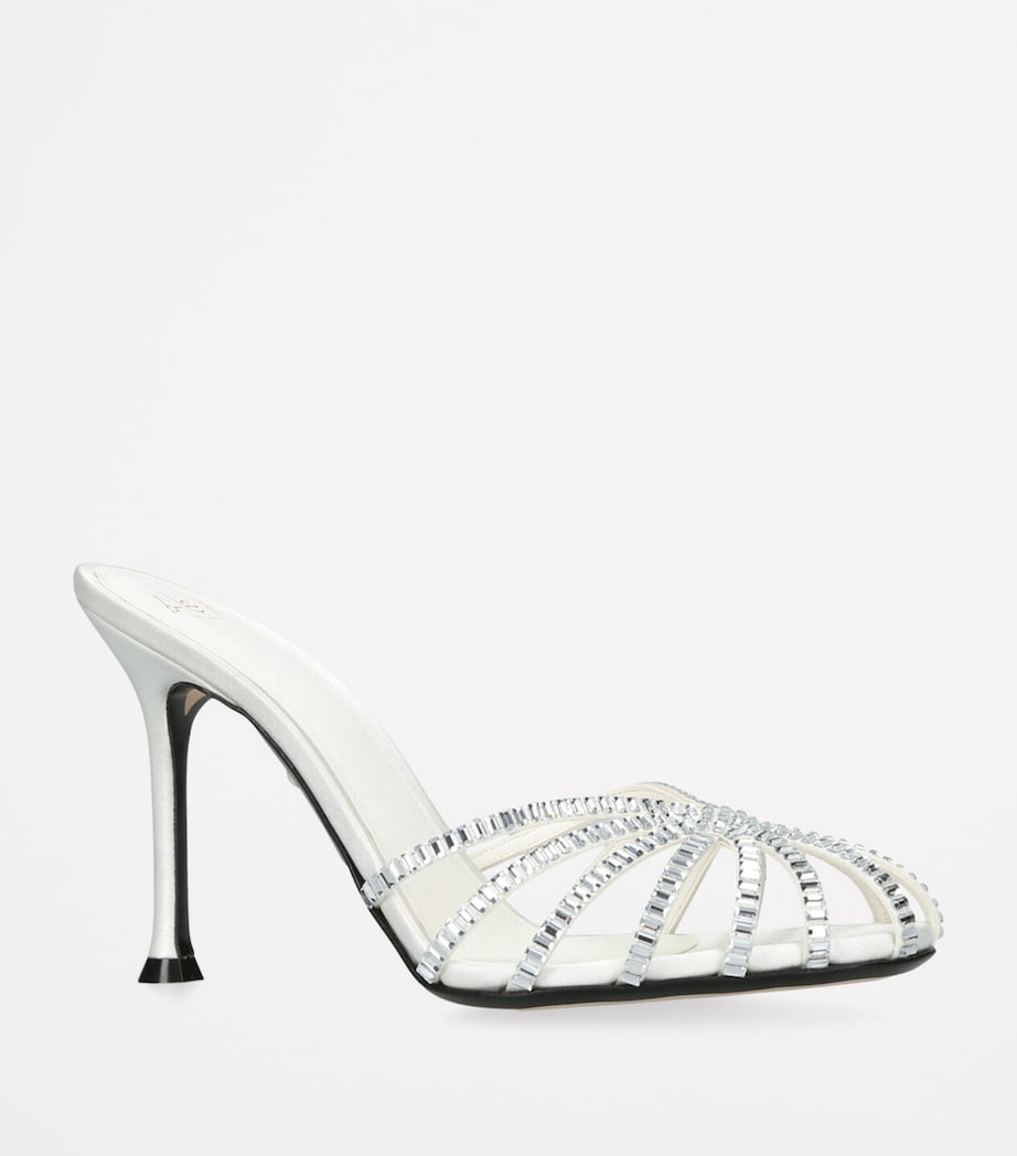 Satin Soraya Heeled Mules 95 WHITE Image 3