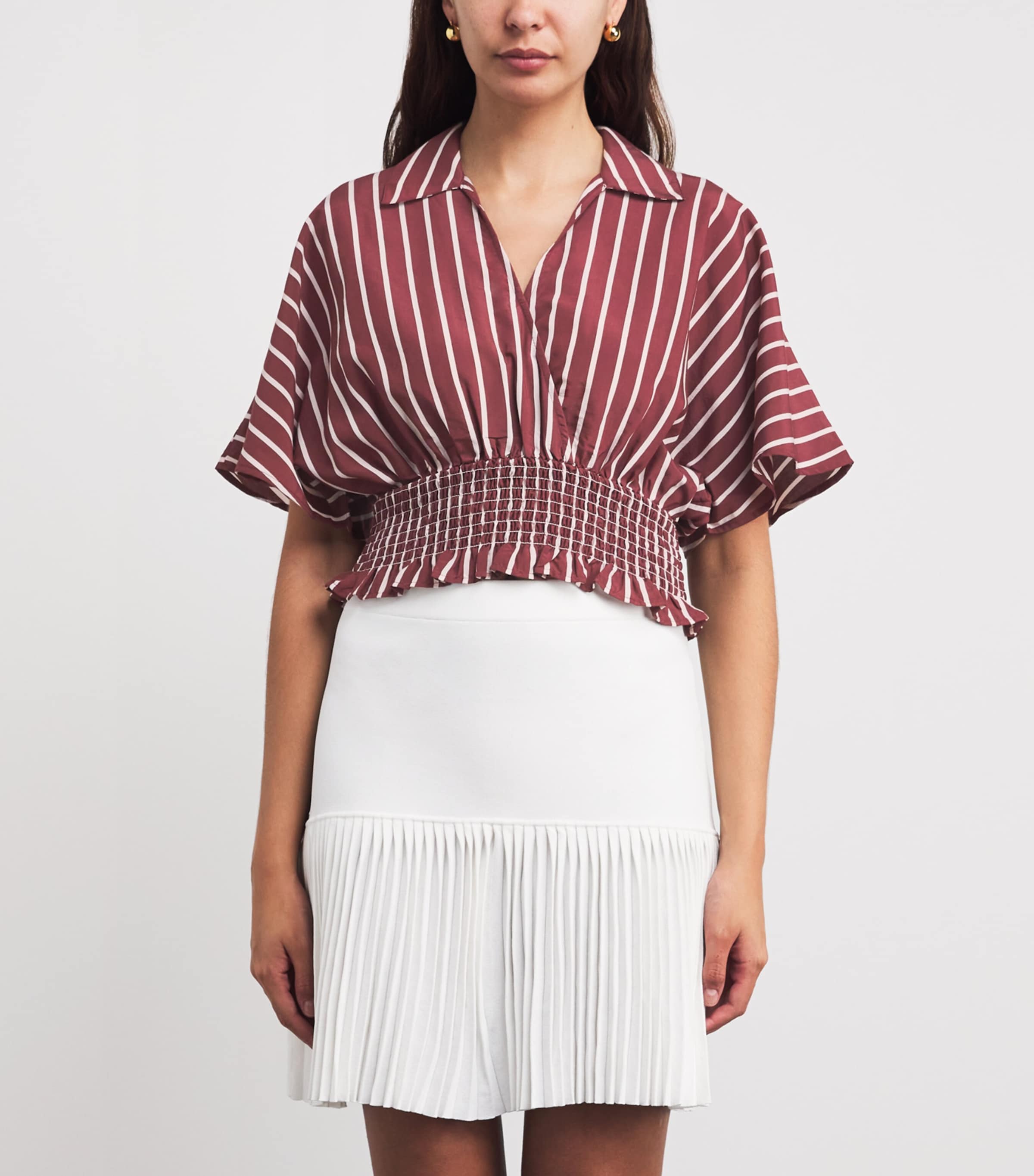 Claudie Pierlot Womens Stripe Crop Top Dual Color Image 4