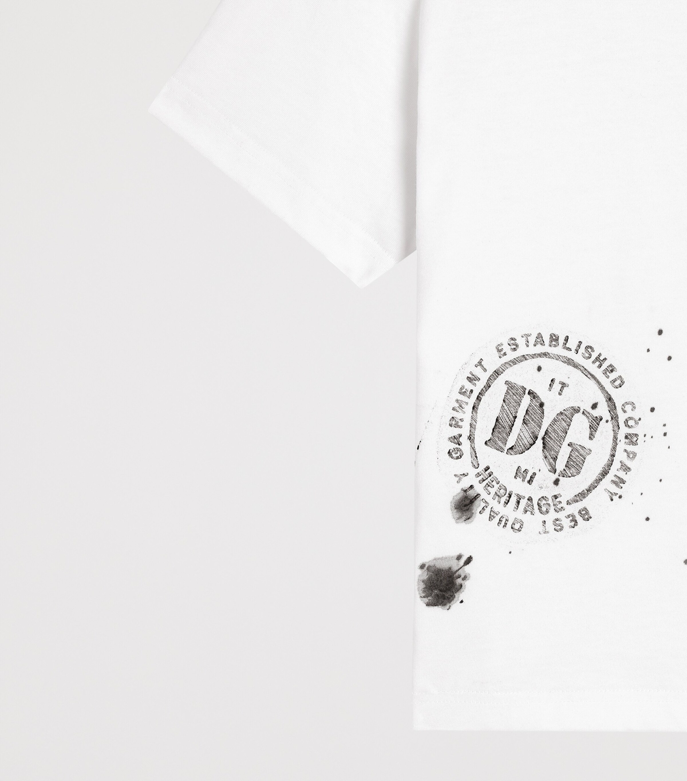 Dolce&Gabbana Kids Cotton Logo Stamp T-Shirt (8-12+ Years) White Image 4
