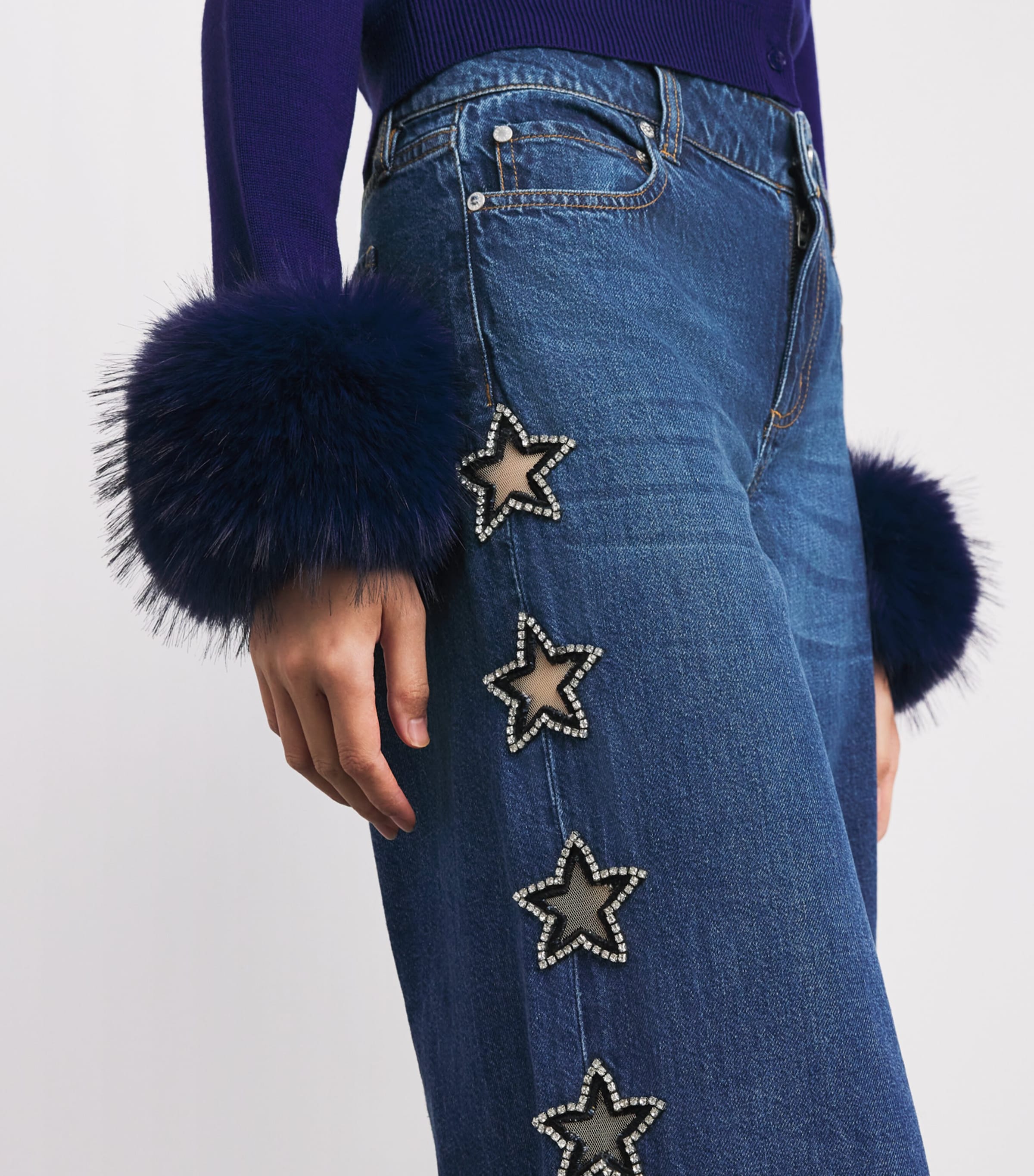 Amazing Embellished Wide-Leg Jeans H972 DARK RINSE Image 6