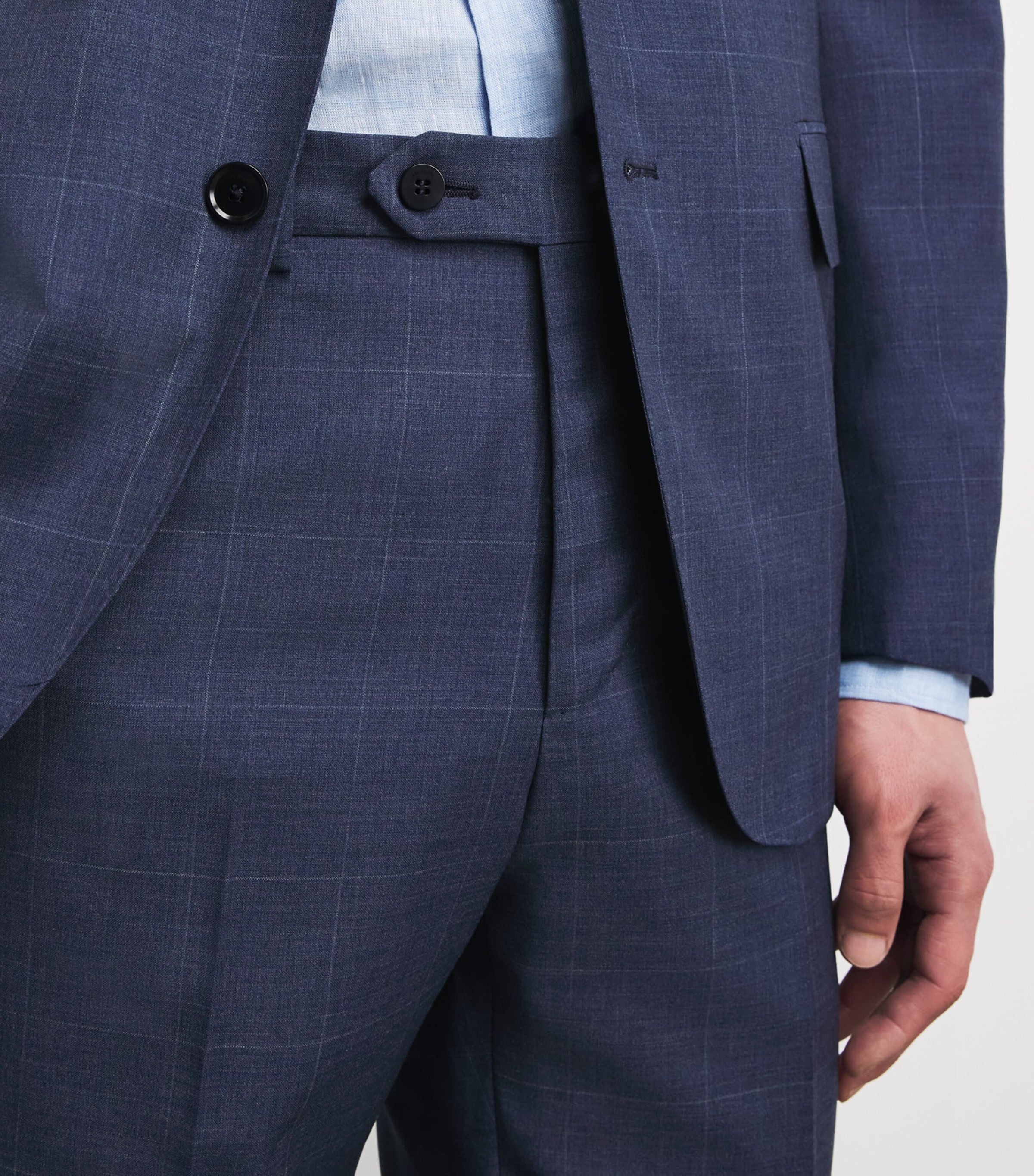 Pal Zileri Mens Wool Check Vicenza 2-Piece Suit Blue Image 5