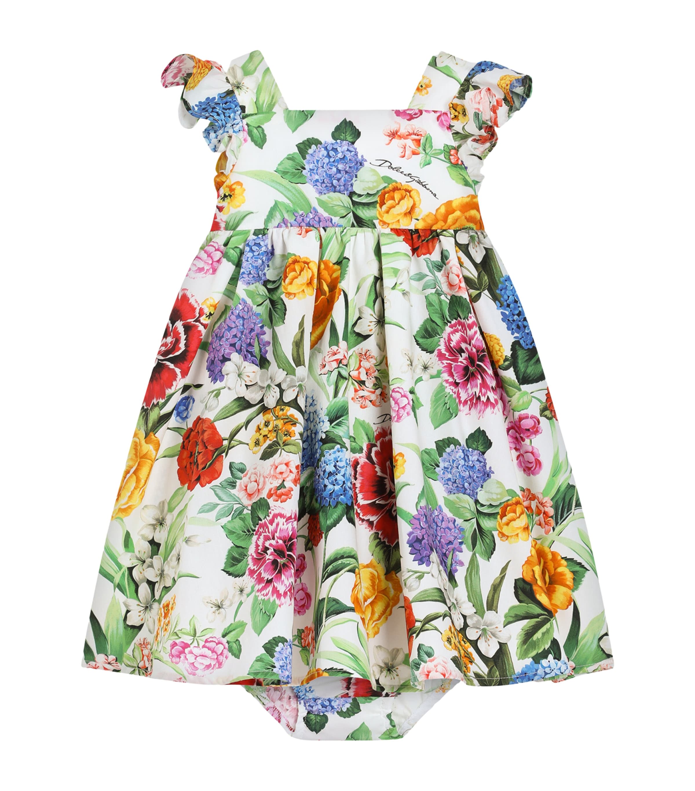 Dolce & Gabbana Girl's Floral-print Poplin Dress