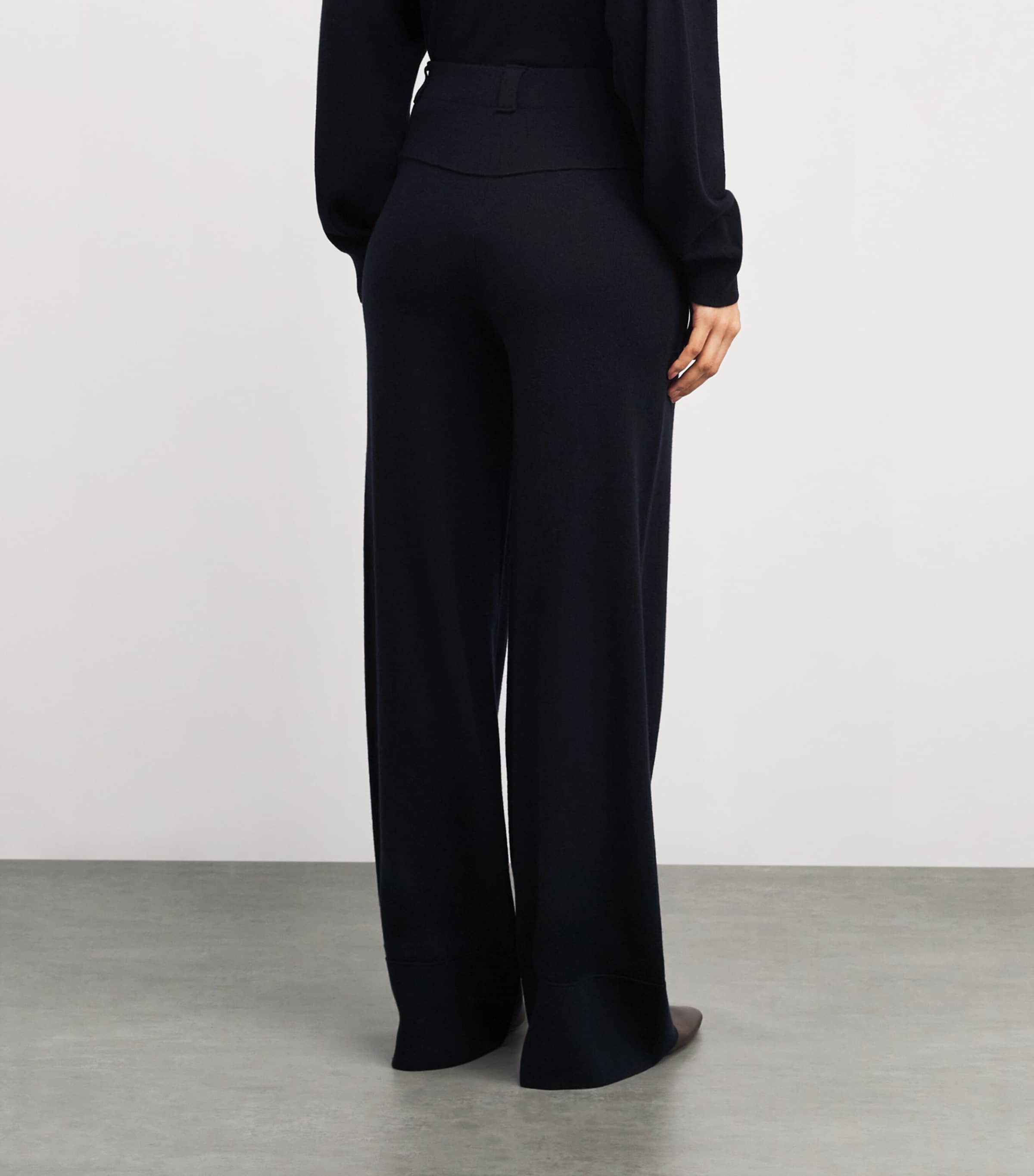 Wool-Cashmere Straight Trousers 14/14 NAVY Image 4