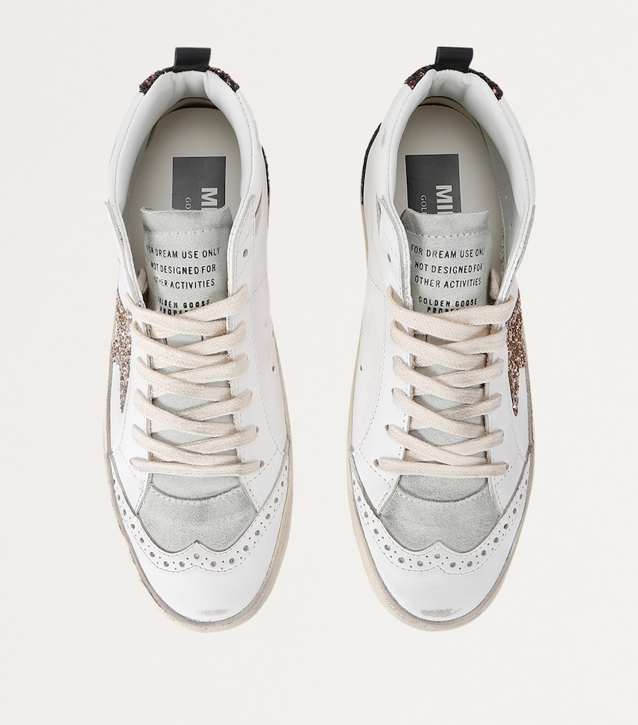 Leather-Glitter Mid Star Sneakers WHITE/COMB Image 4