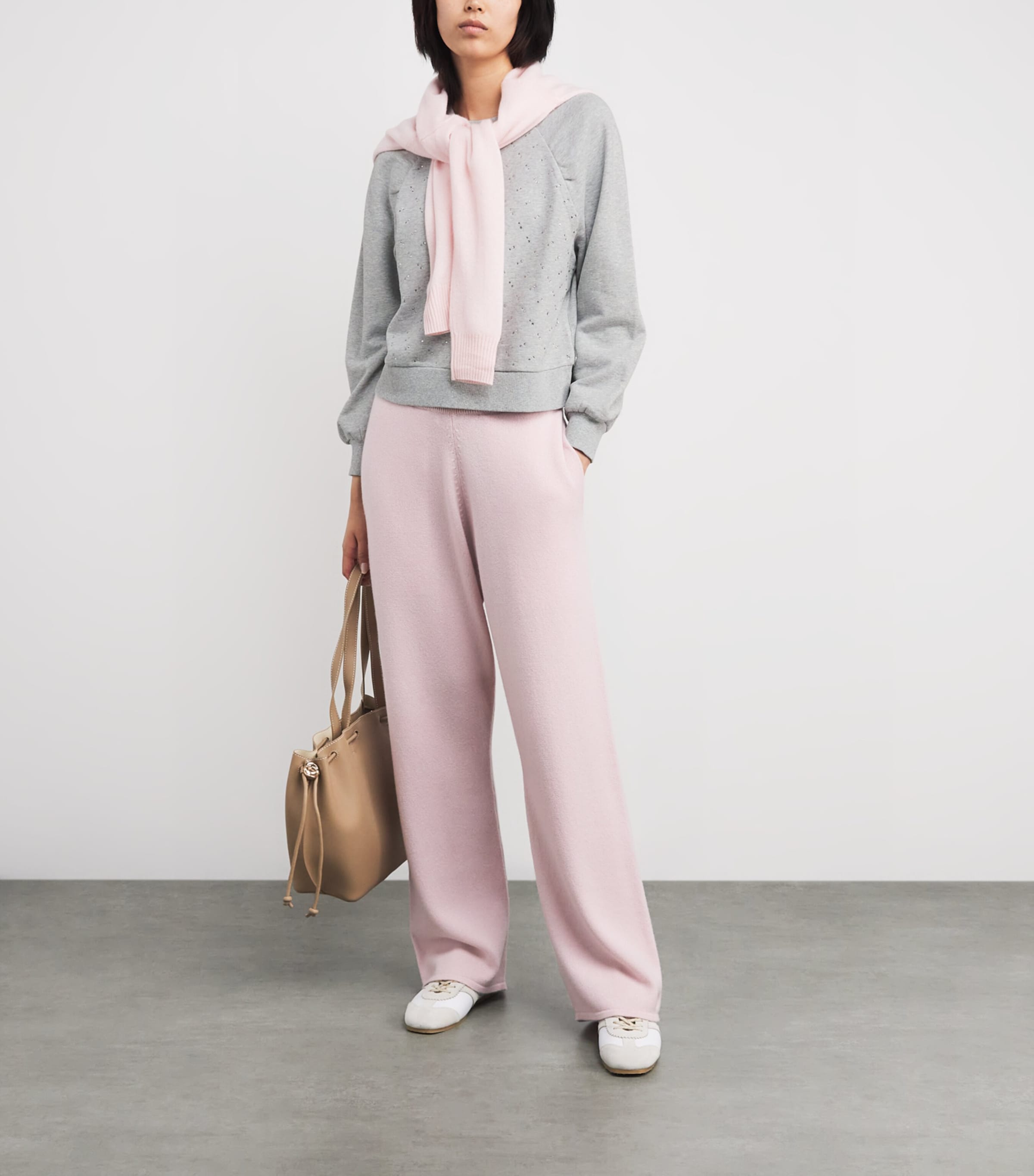 Cotton Embellished Tricia Sweatshirt HEATHER GREY Image 2