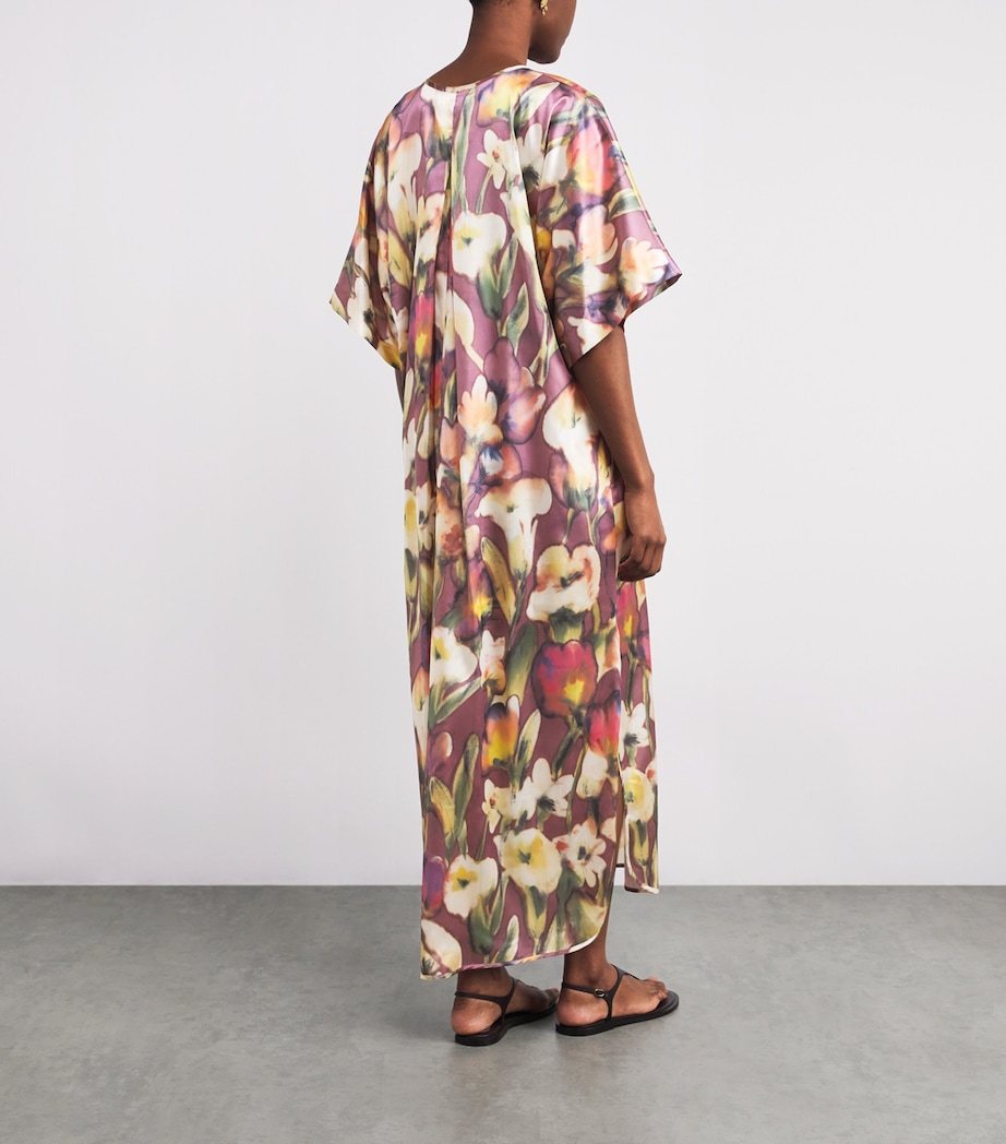 Silk Floral Maxi Kaftan 952 MAGNOLIA Image 3