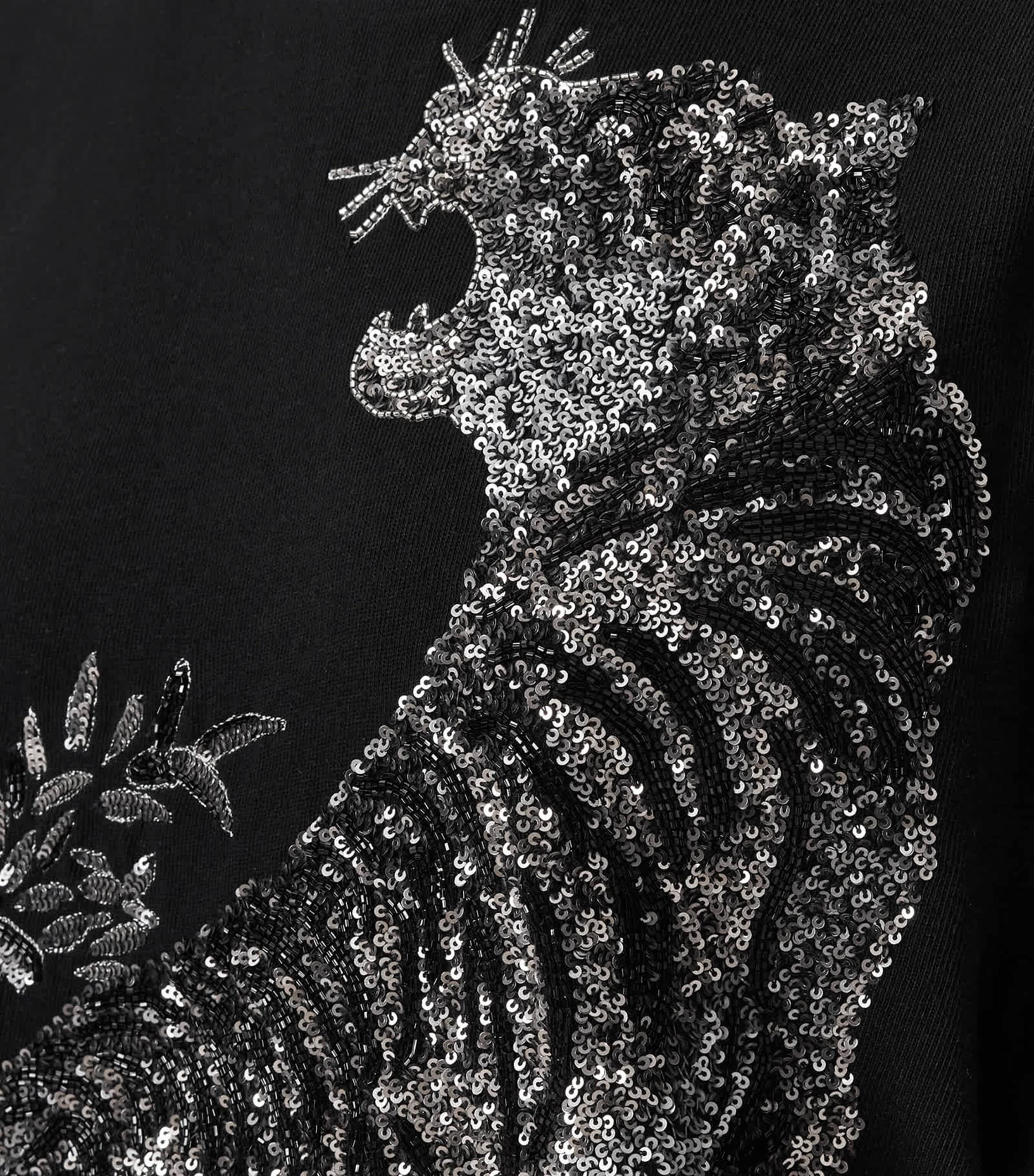 AllSaints Womens Organic Cotton Sequinned Lisa T-Shirt Black Image 6