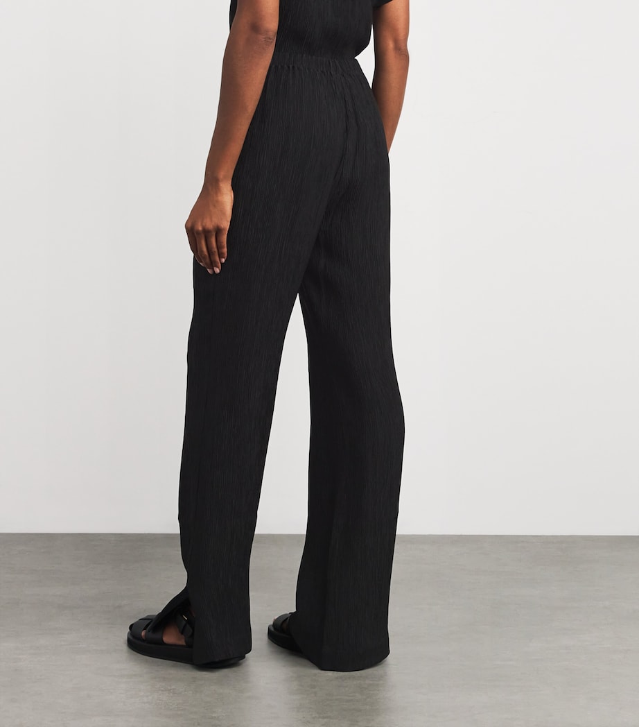 Crinkled Aden Straight Trousers BLACK Image 4