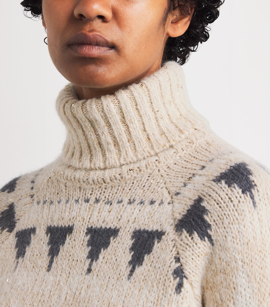 Wool-Blend Jacquard Knit Sweater SABBIA Image 6
