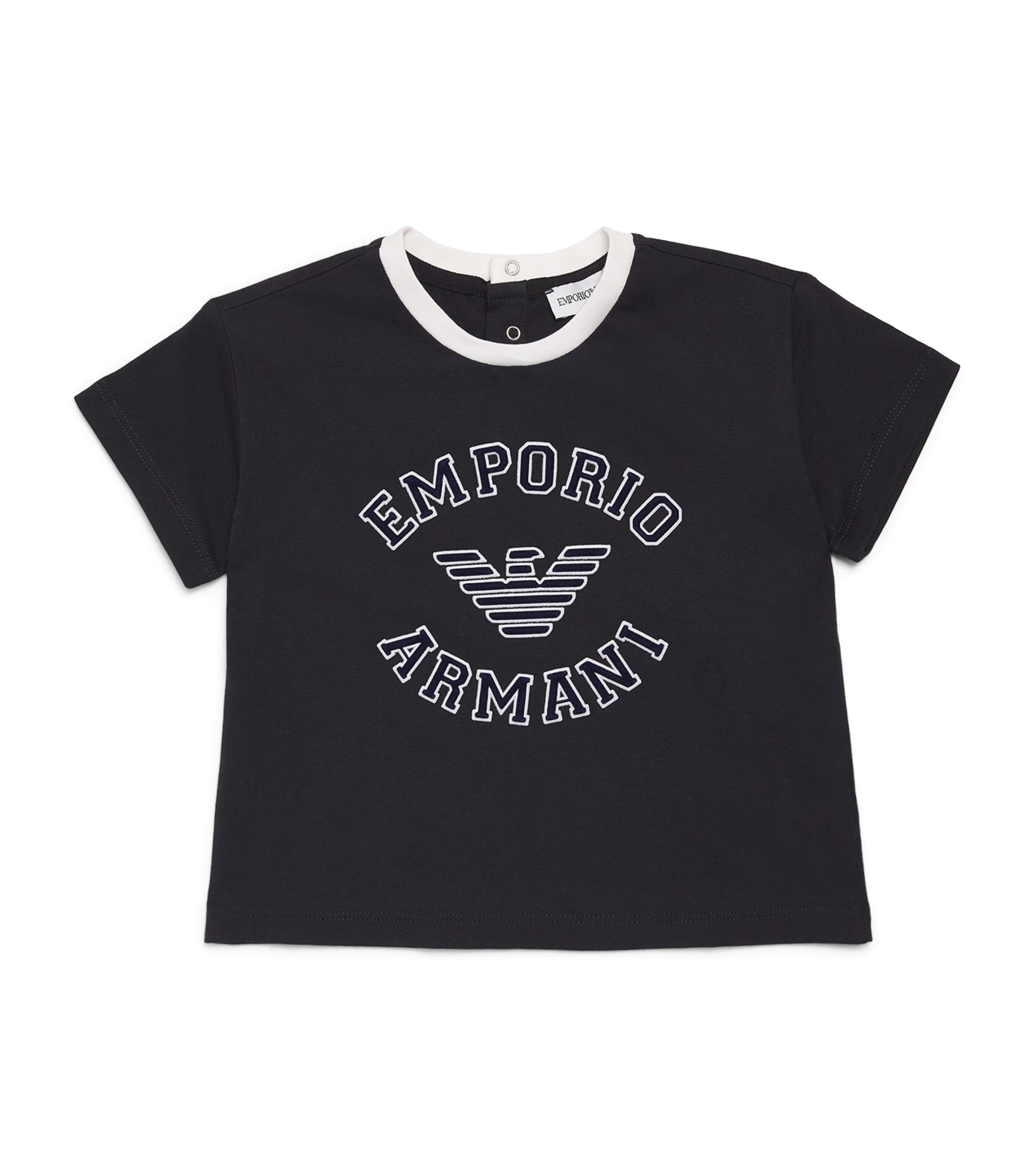 Emporio Armani Kids' Cotton Logo T-shirt In Navy