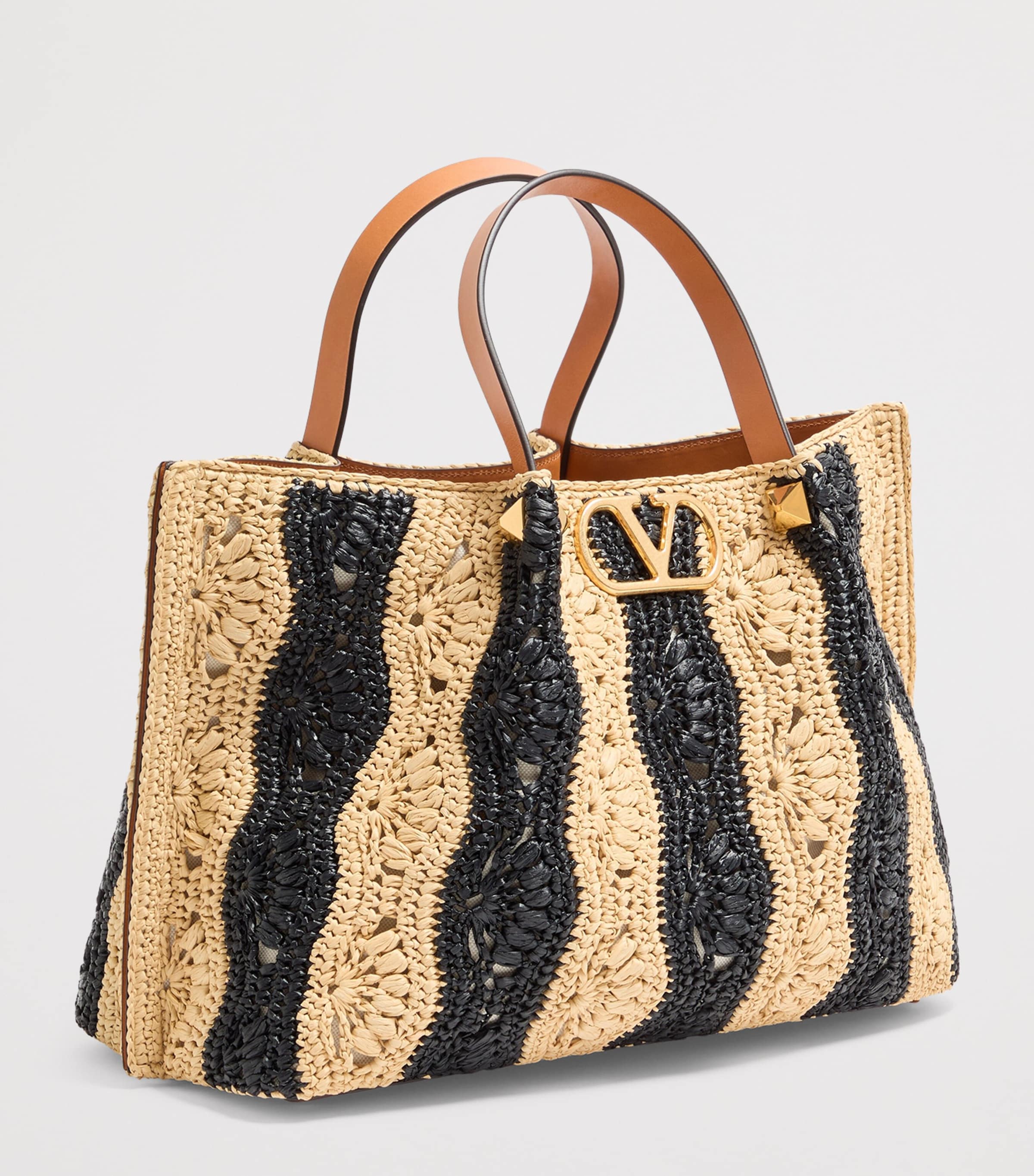 Valentino Garavani Medium Raffia VLogo Tote Bag Image 2