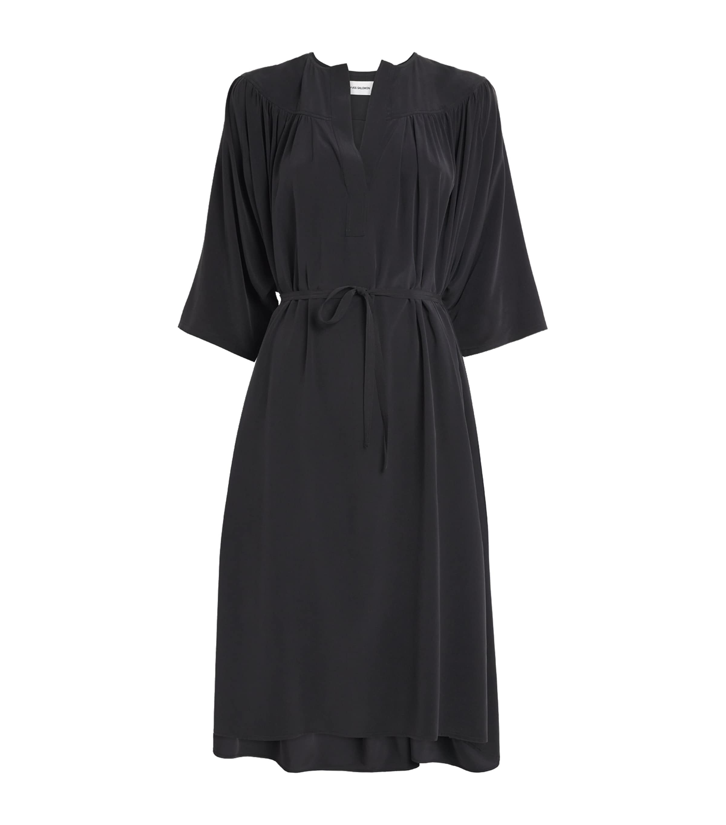 Yves Salomon Womens Silk Crepe Midi Dress Image 1