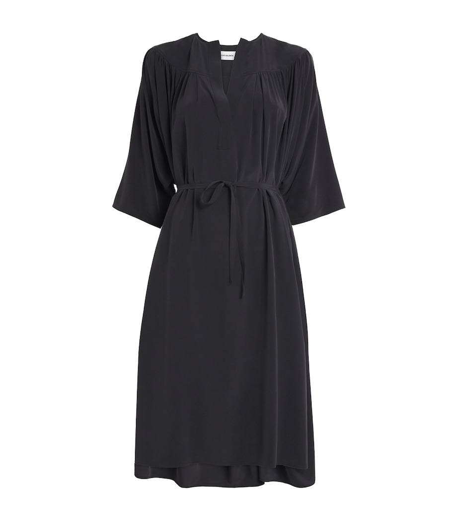 Yves Salomon Womens Silk Crepe Midi Dress Image 1