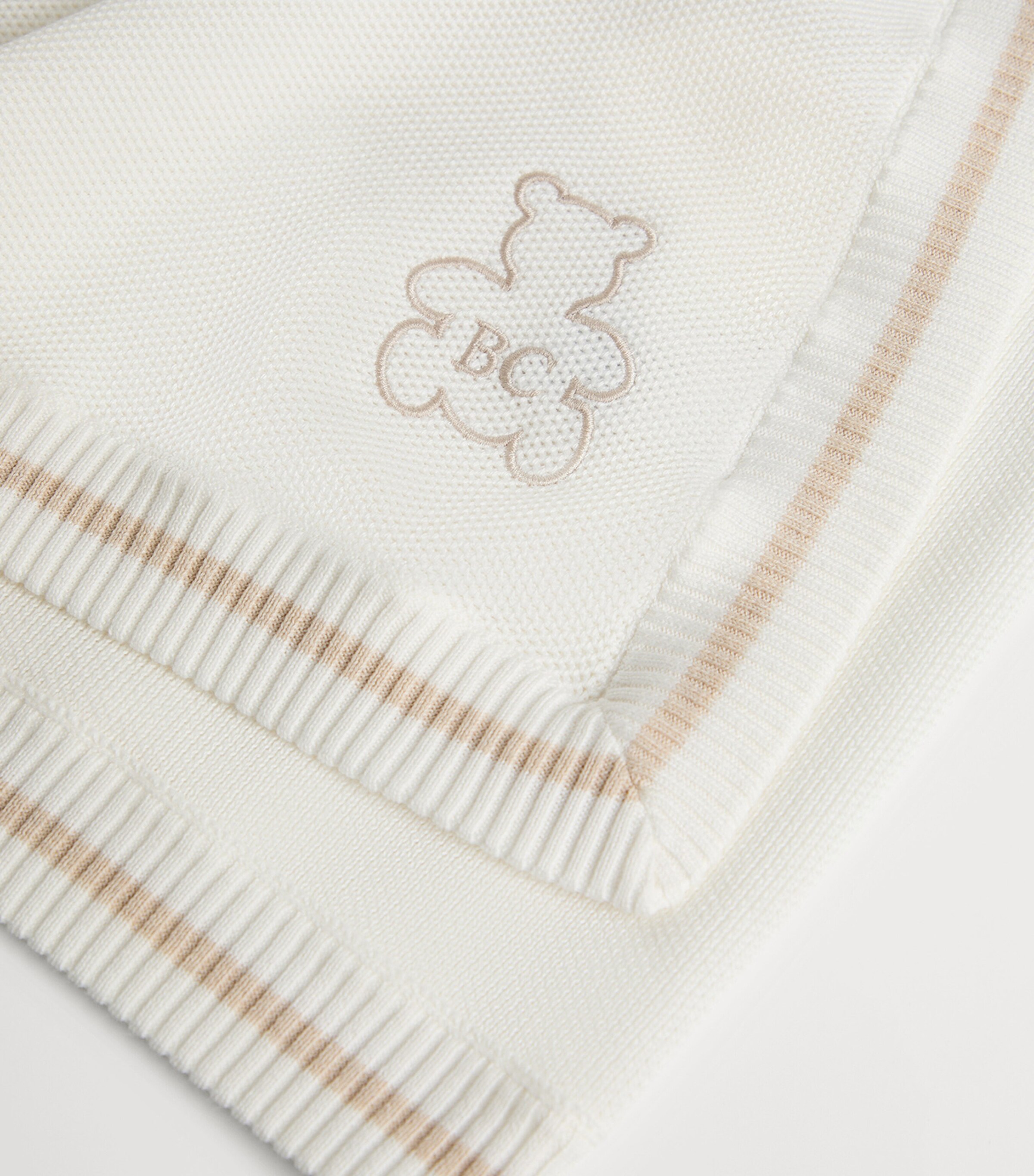 Brunello Cucinelli Kids Cotton Embroidered Bernie Blanket Image 4