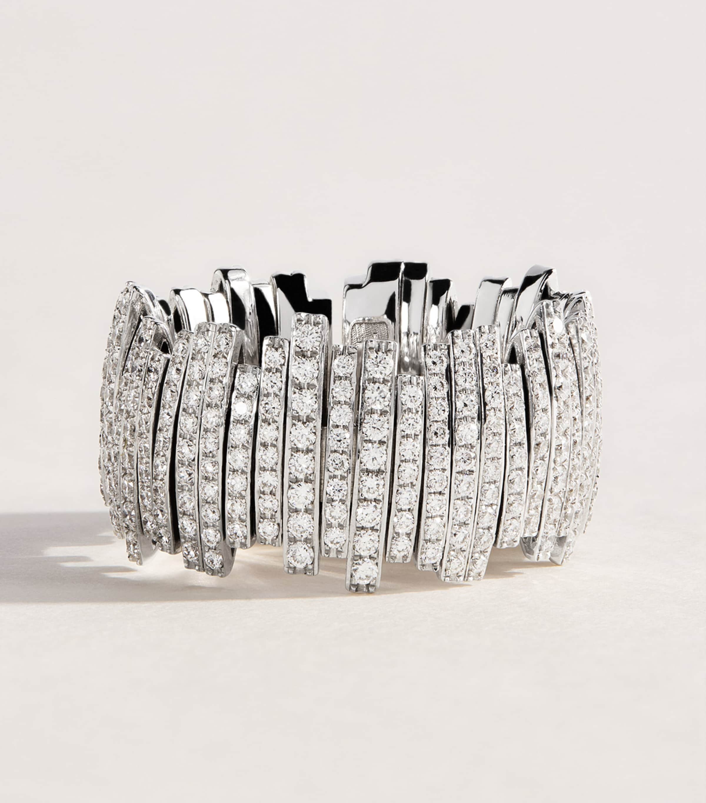 Suzanne Kalan White Gold and Diamond Full Pavé Deco Ring (Size 7.5) Wg/wd Image 1
