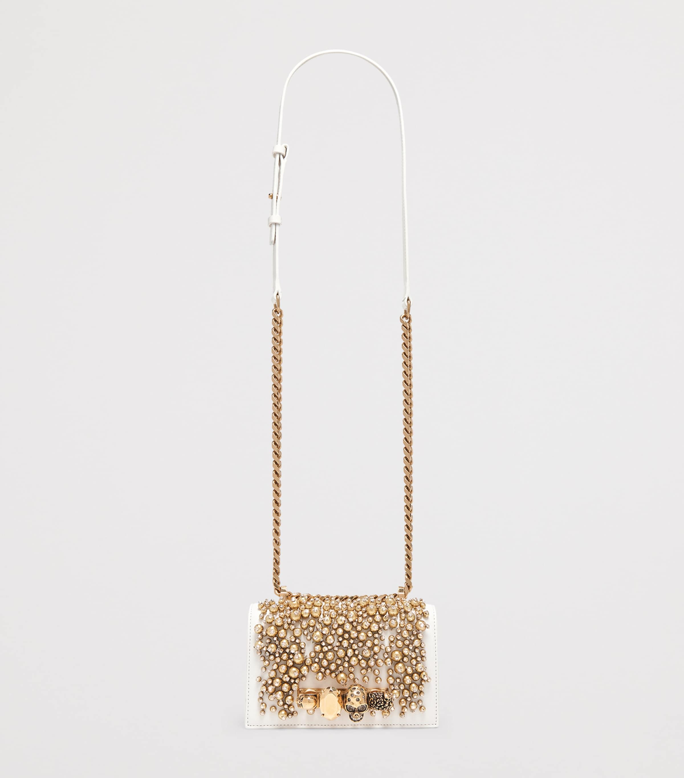 Leather Embellished Jewelled Satchel 7050 Image 4
