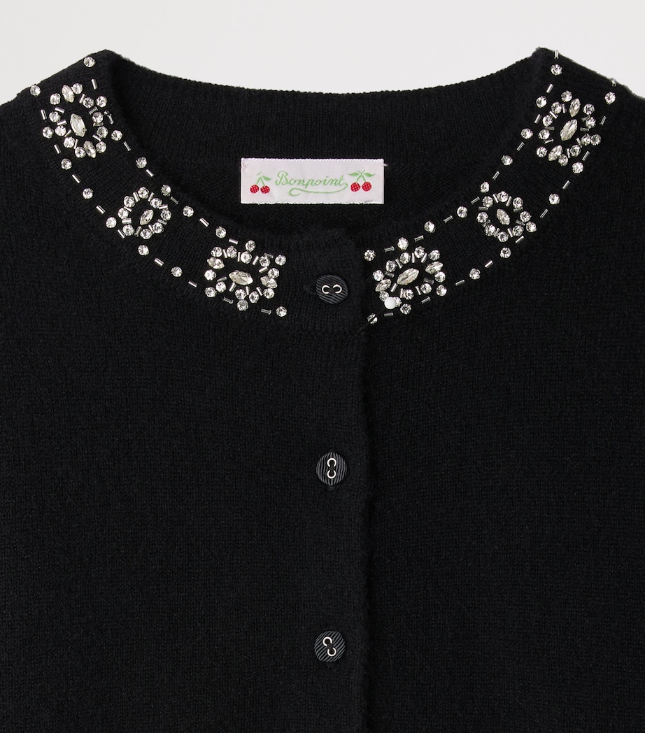 Cashmere Embellished Gabara Cardigan (4-8 Years) UPB NOIR Image 3
