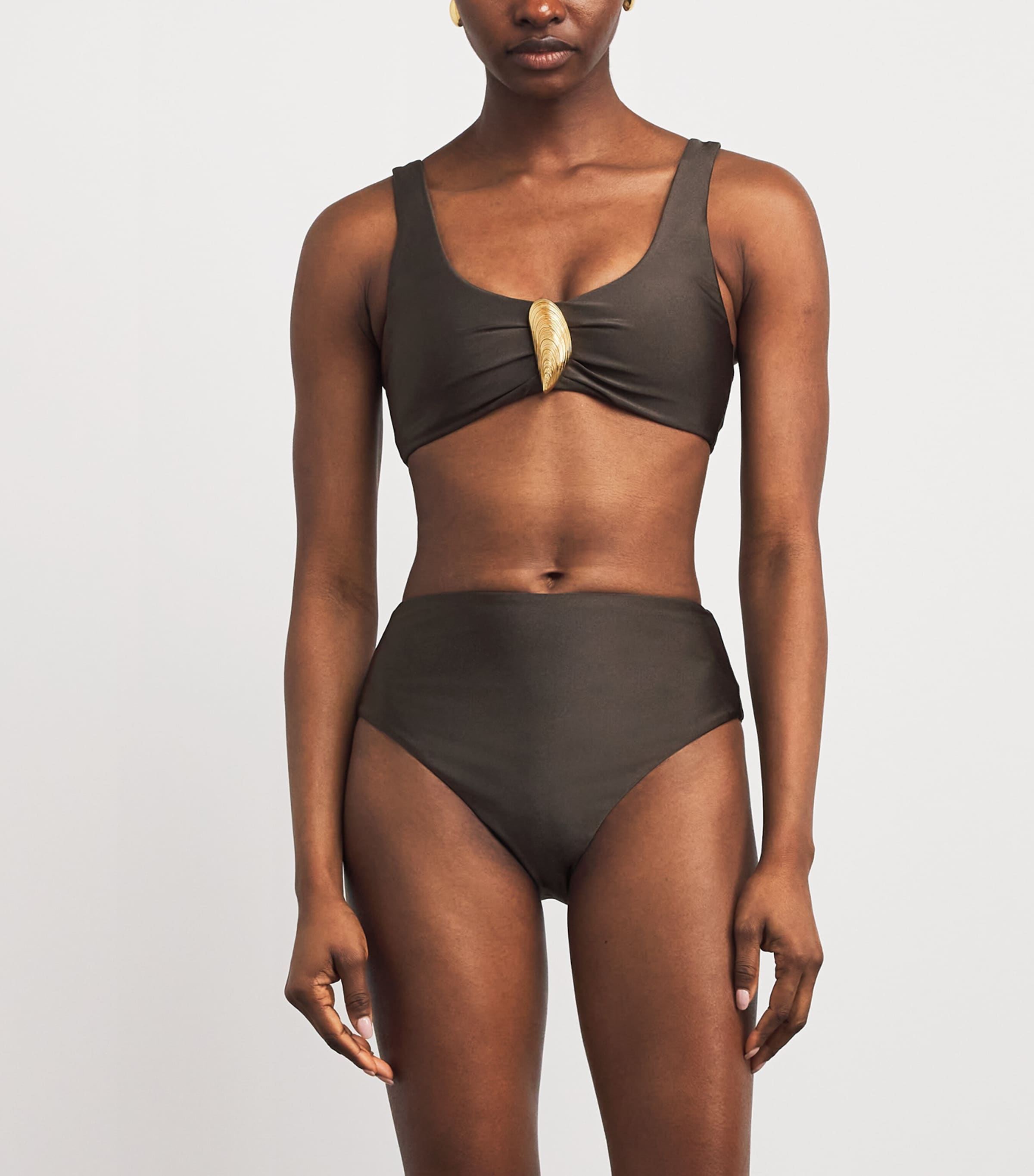 Simkhai Womens Grace Bikini Bottom Chocolate Image 2