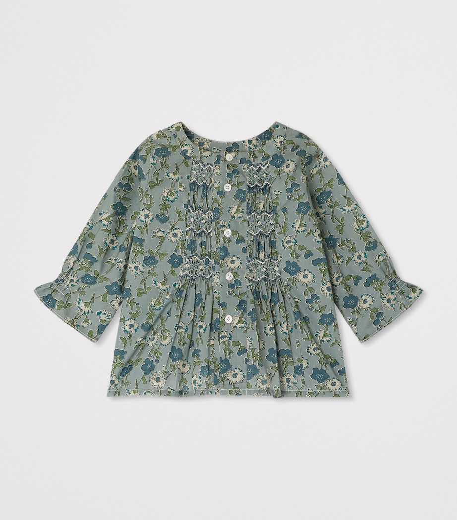 Organic Cotton Liberty Print Blissi Blouse (6-18 Months) VERT DE GRIS Image 2