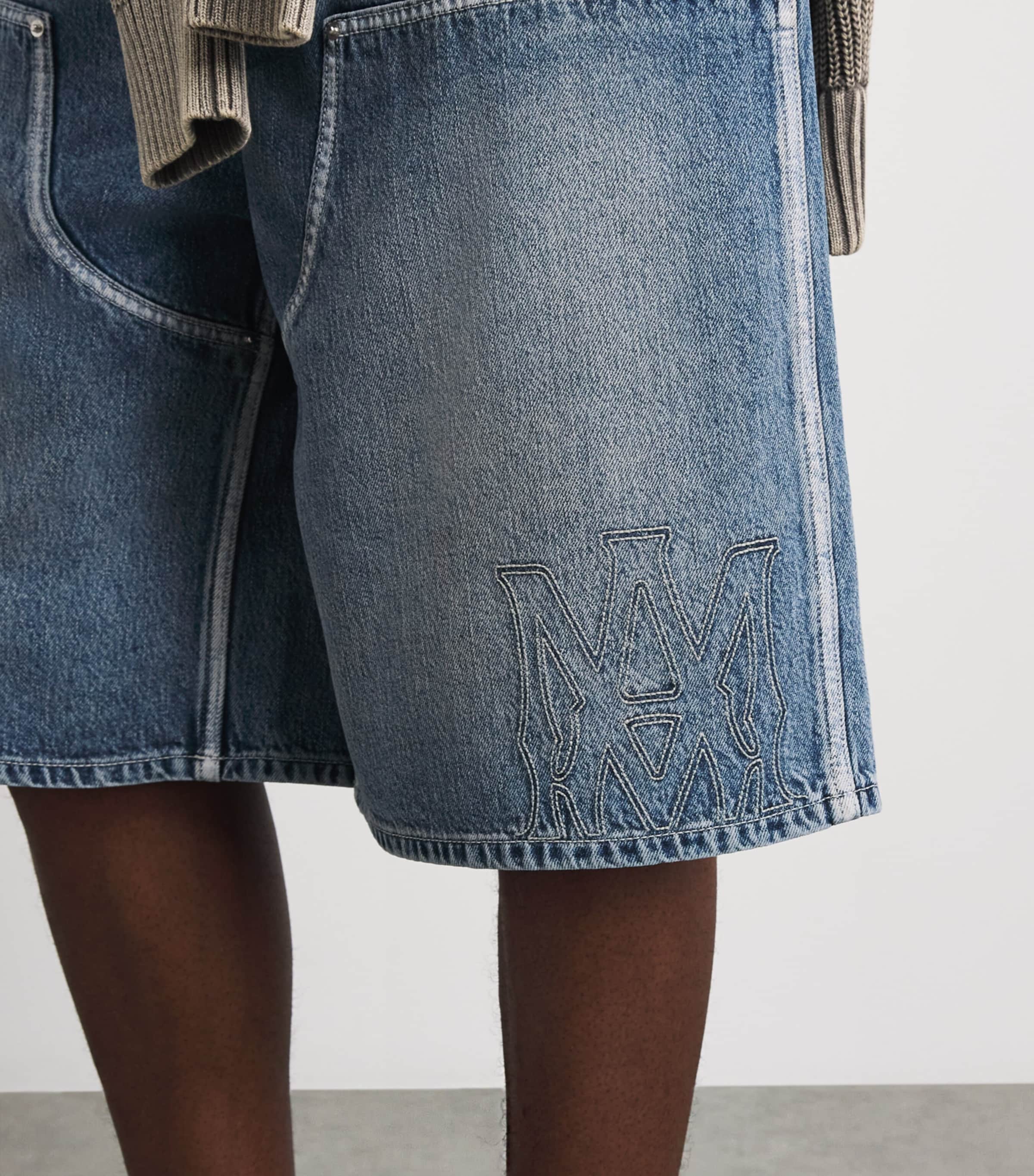 AMIRI Mens MA Carpenter Denim Shorts Pacific Image 3