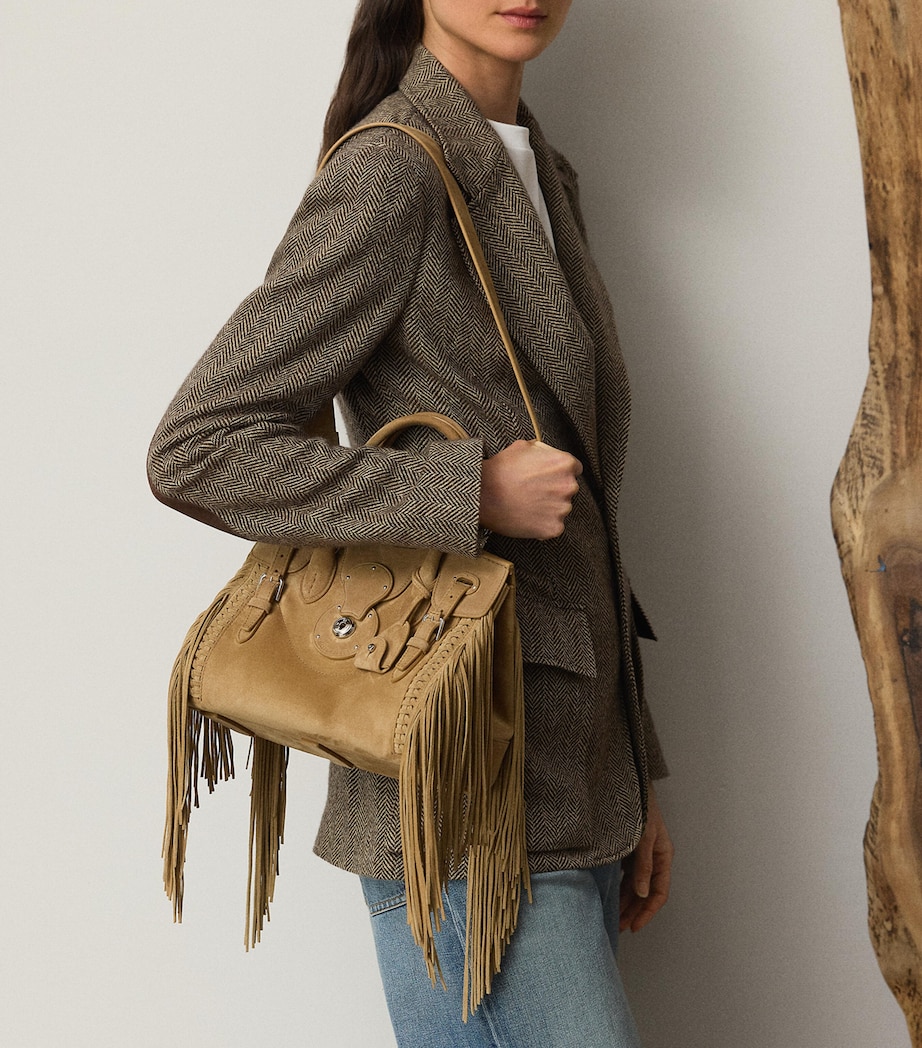 Suede Soft Ricky 27 Top-Handle Bag DARK TAN Image 5