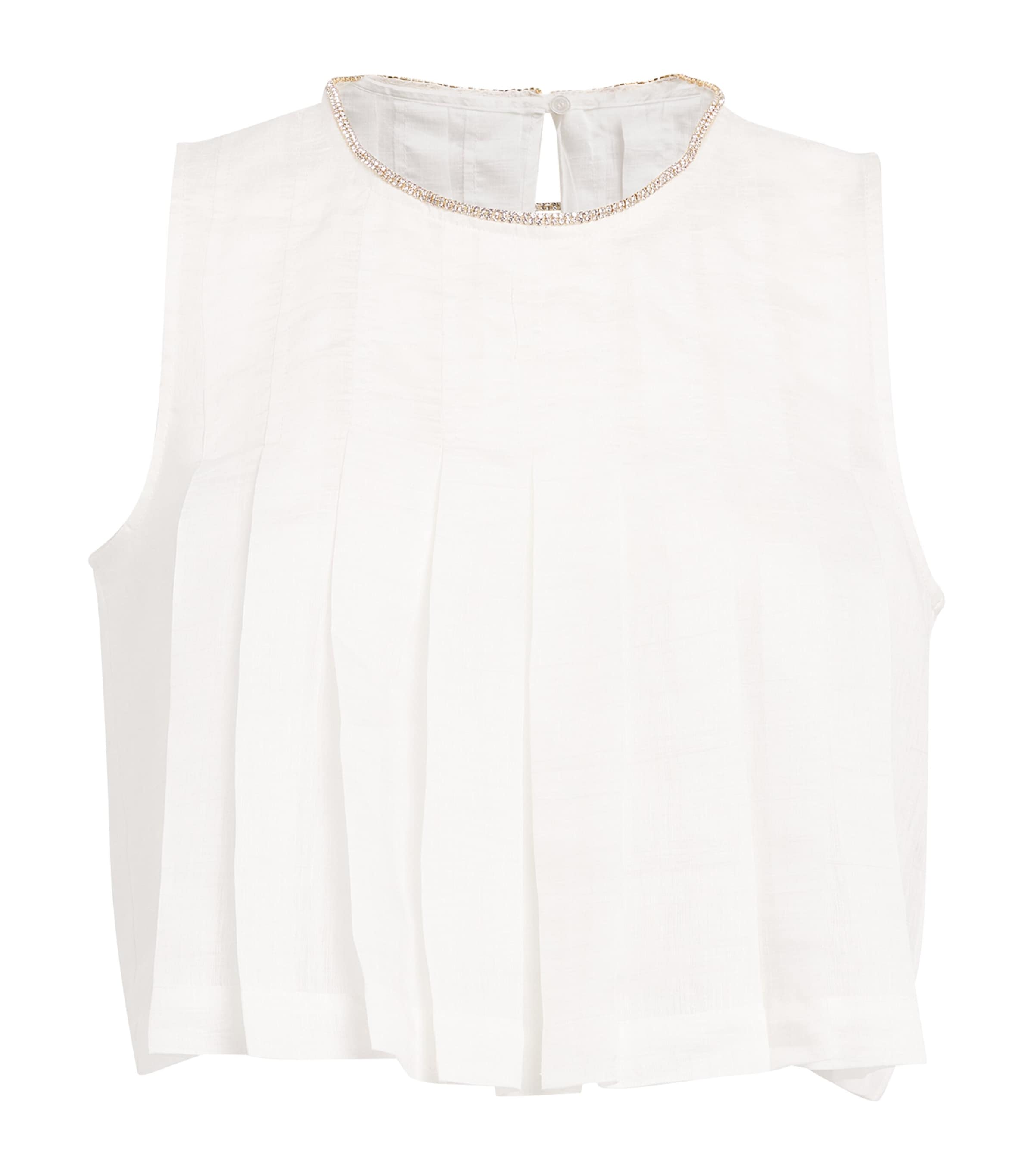 Sandro Linen-blend Pleated Top