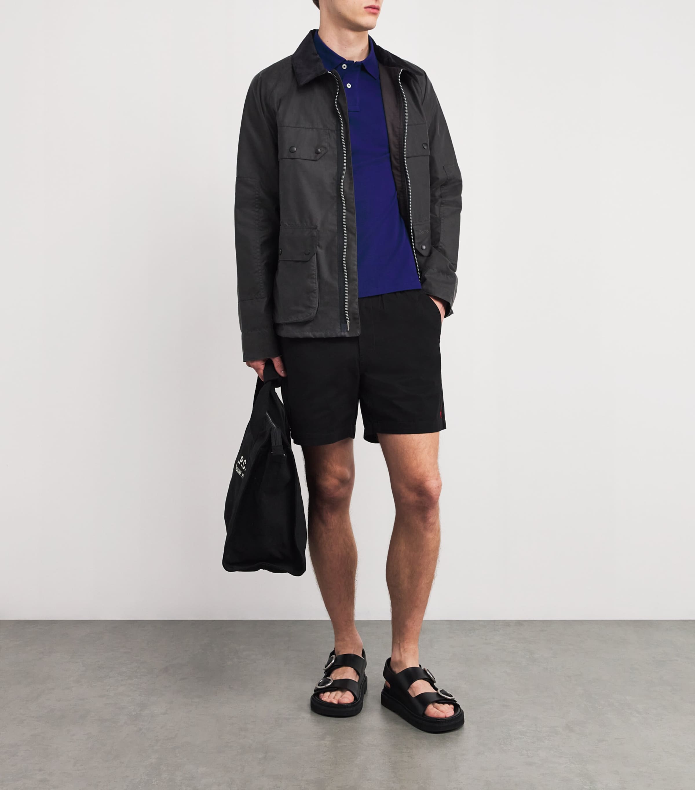 Cotton Mesh Slim-Fit Polo Shirt FALL ROYAL Image 2