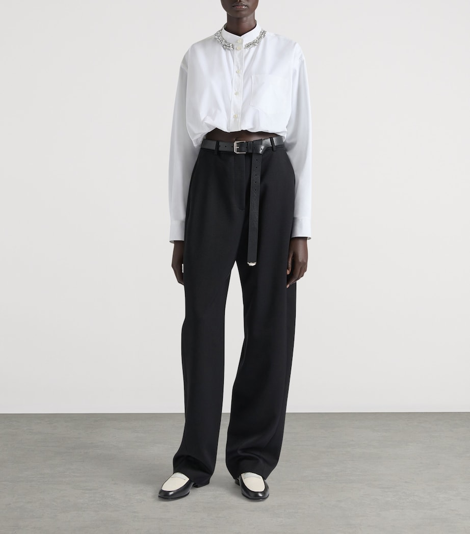 Cotton Embroidery-Detail Shirt WHITE Image 2