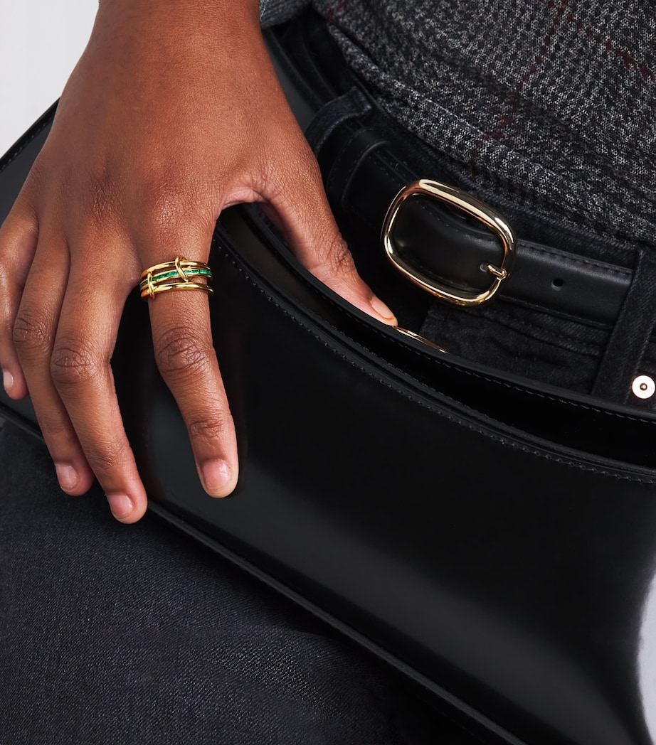 Yellow Gold and Emerald Pyrus Ring YELLOW GOLD Image 2