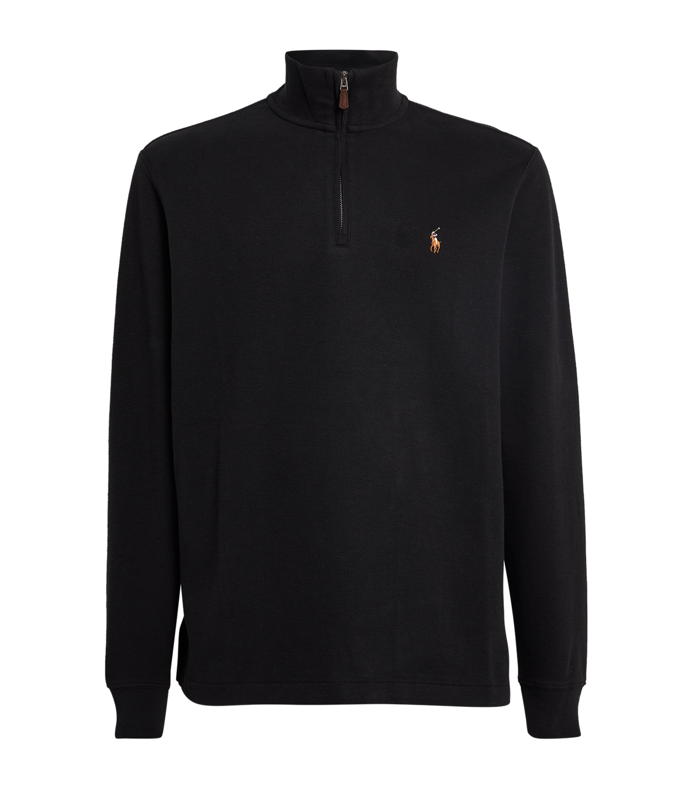 Polo Ralph Lauren Cotton Quarter-zip Sweater In Black