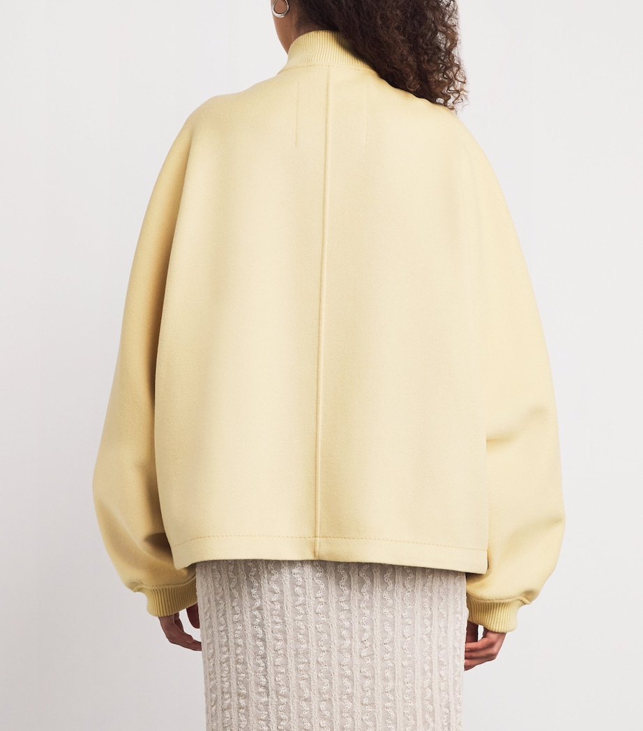 Virgin Wool Bomber Jacket YELLOW Image 4