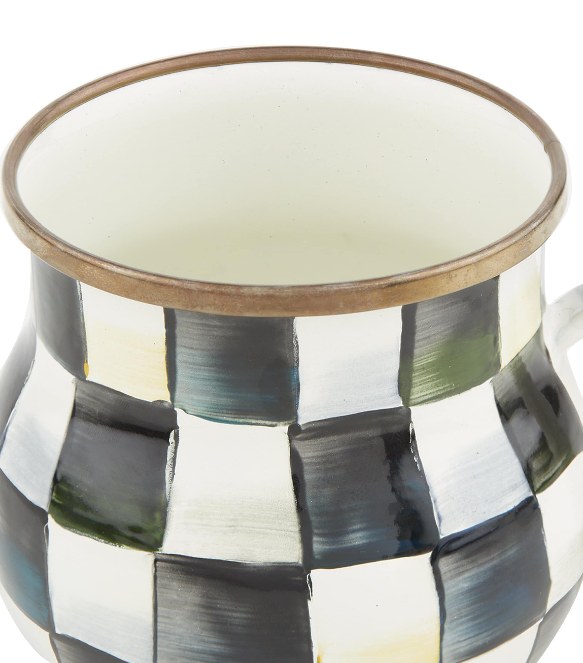 Courtly Check Enamel Mug BLACK Image 2