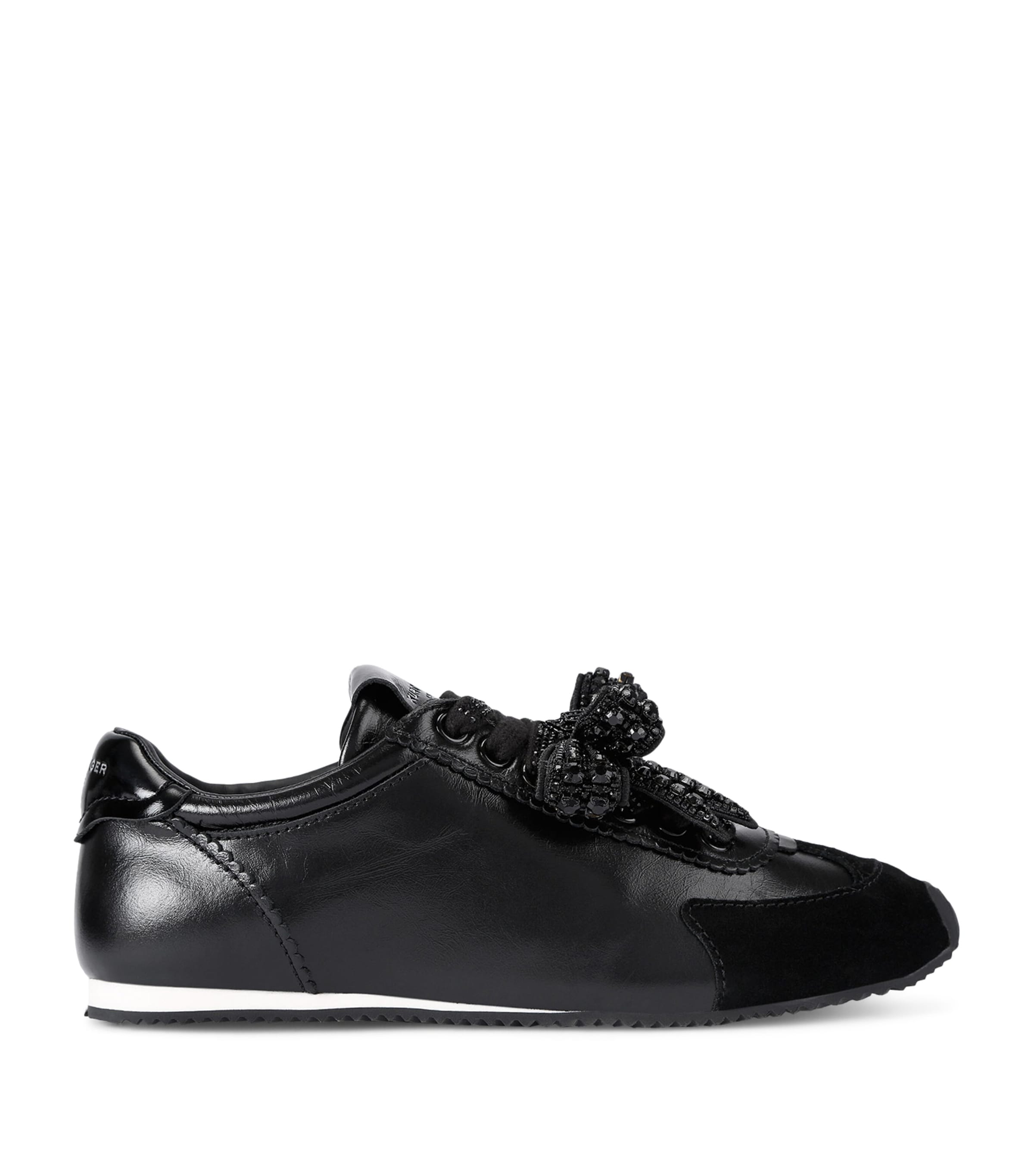 Kurt Geiger London Leather Islington Bow Sneakers Black Image 1