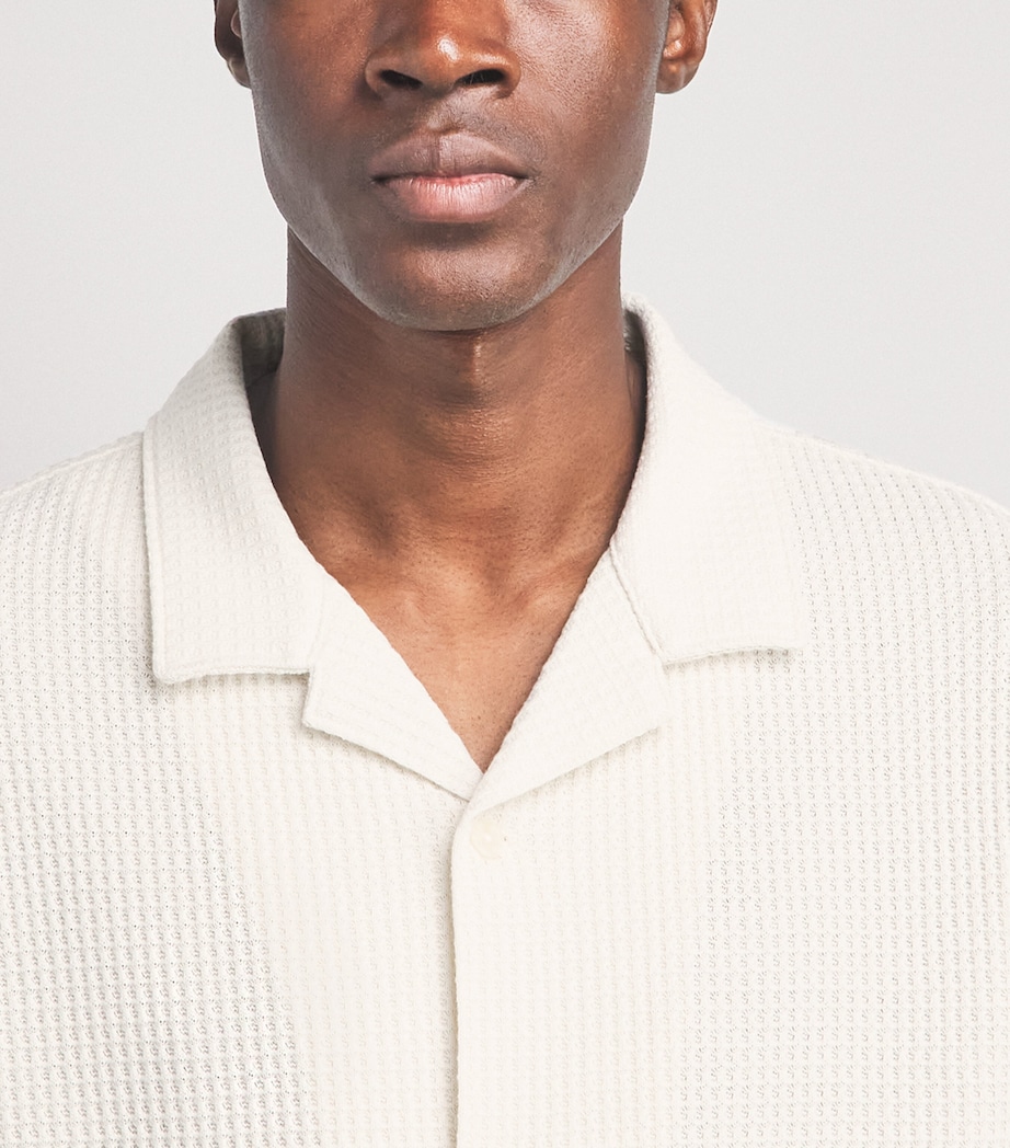 Vince Mens Waffle Knit Shirt Blanco Image 3