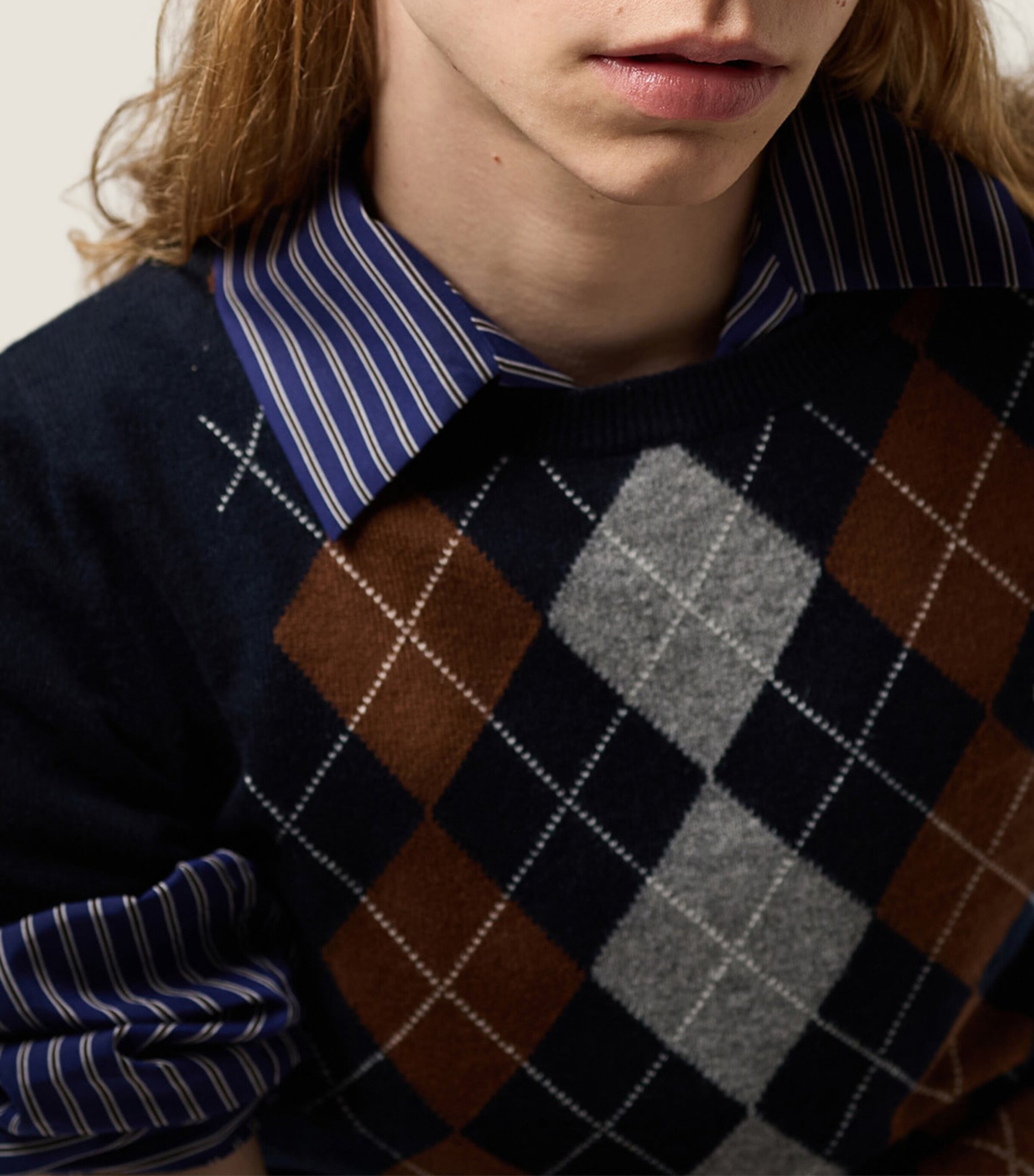 Cashmere Argyle Sweater F0008 Image 3