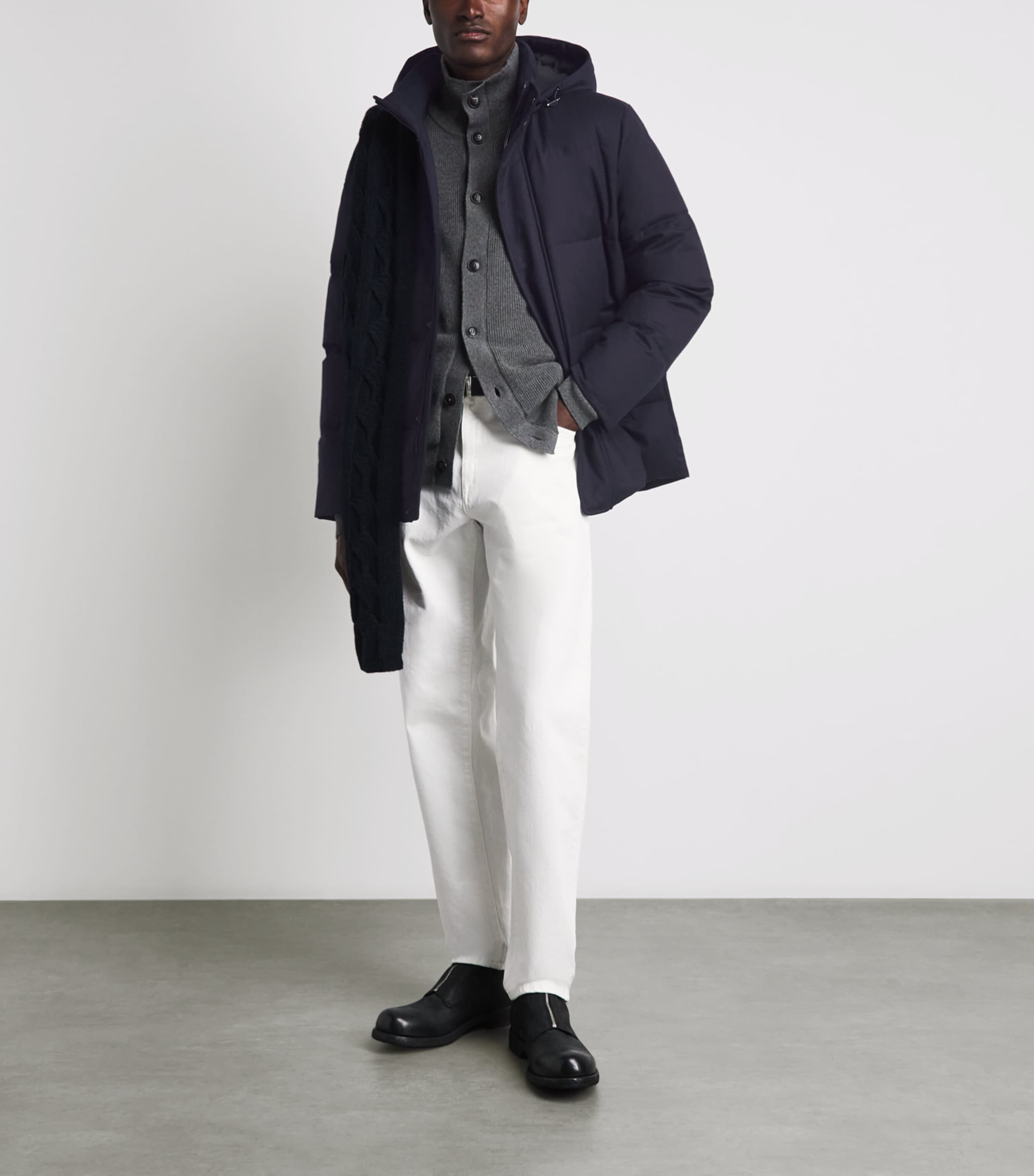 Canali Mens Wool Puffer Jacket Image 2